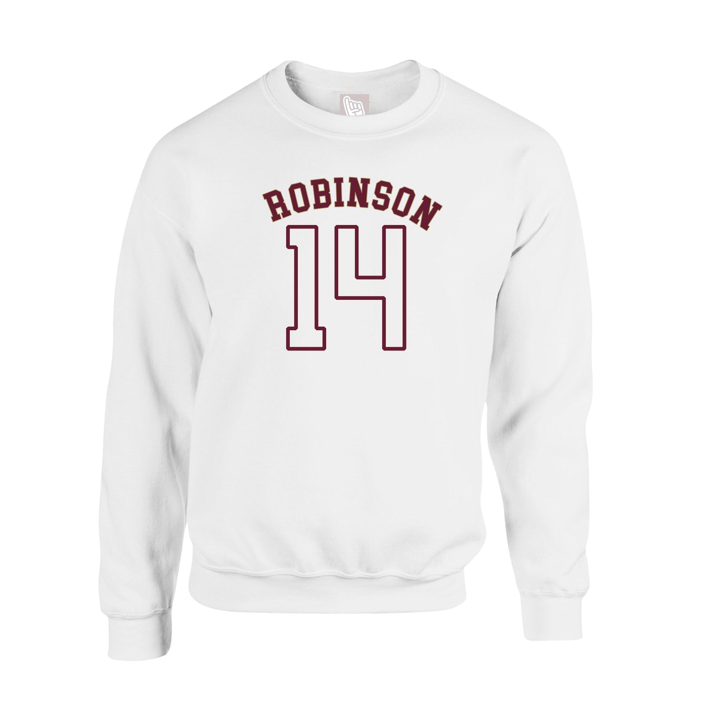 Fleece Crew — Shirsey Arch in White