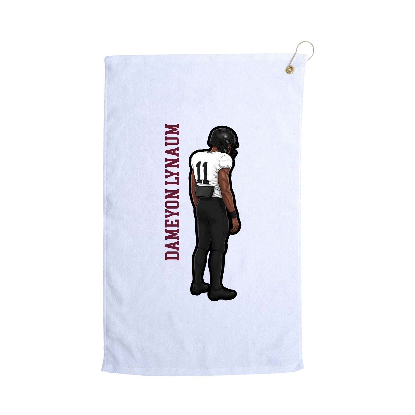 Golf Towel — Name Vertical in White