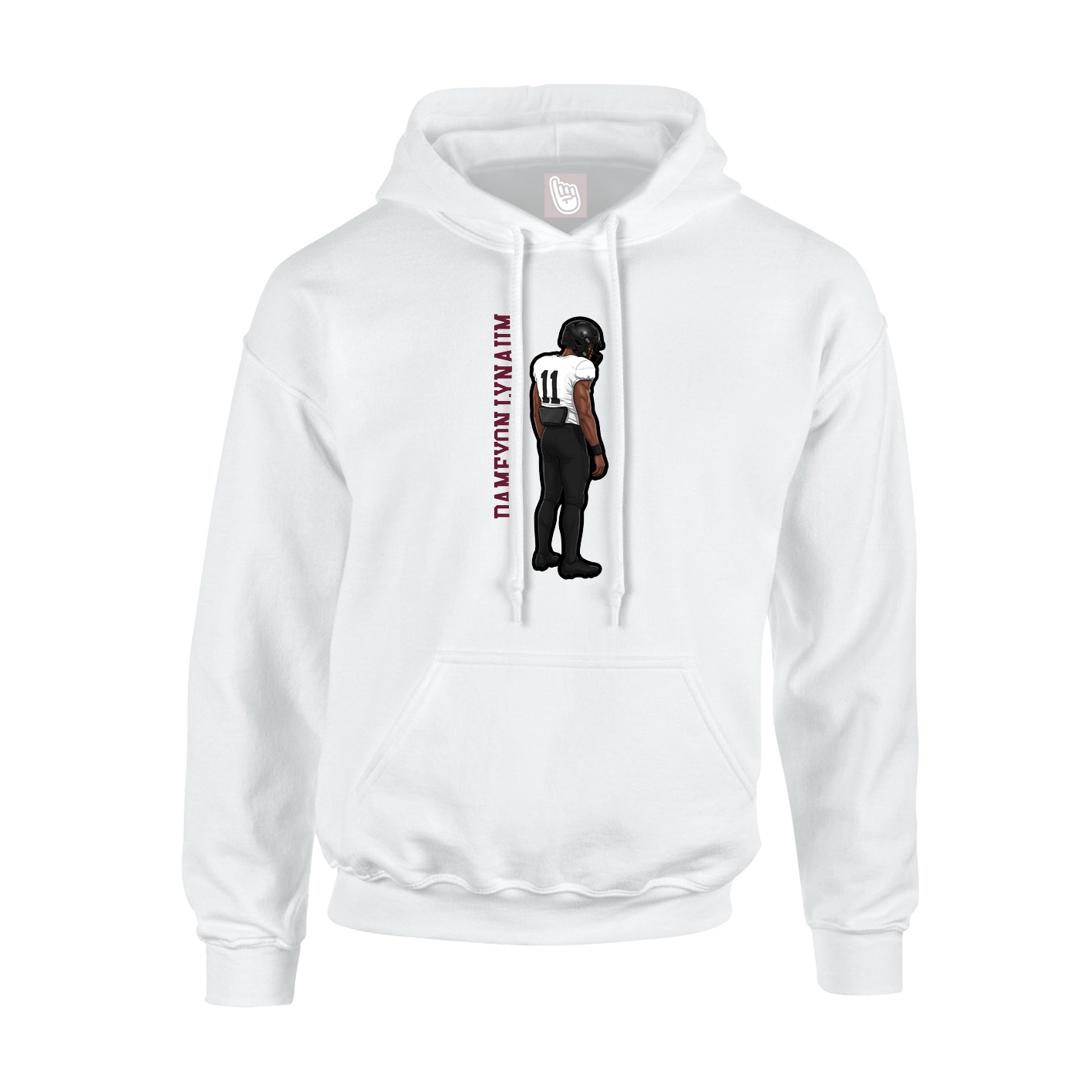 Hoodie — Name Vertical in White