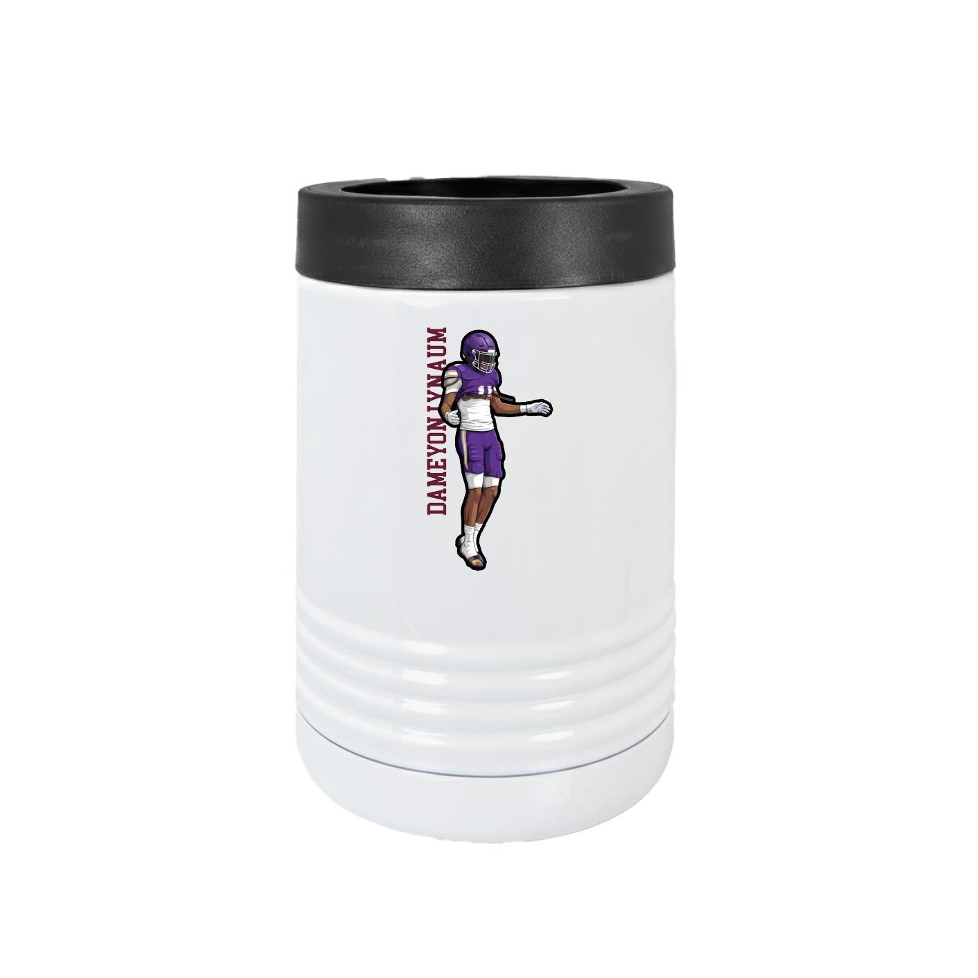 Beverage Holder — Name Vertical in White