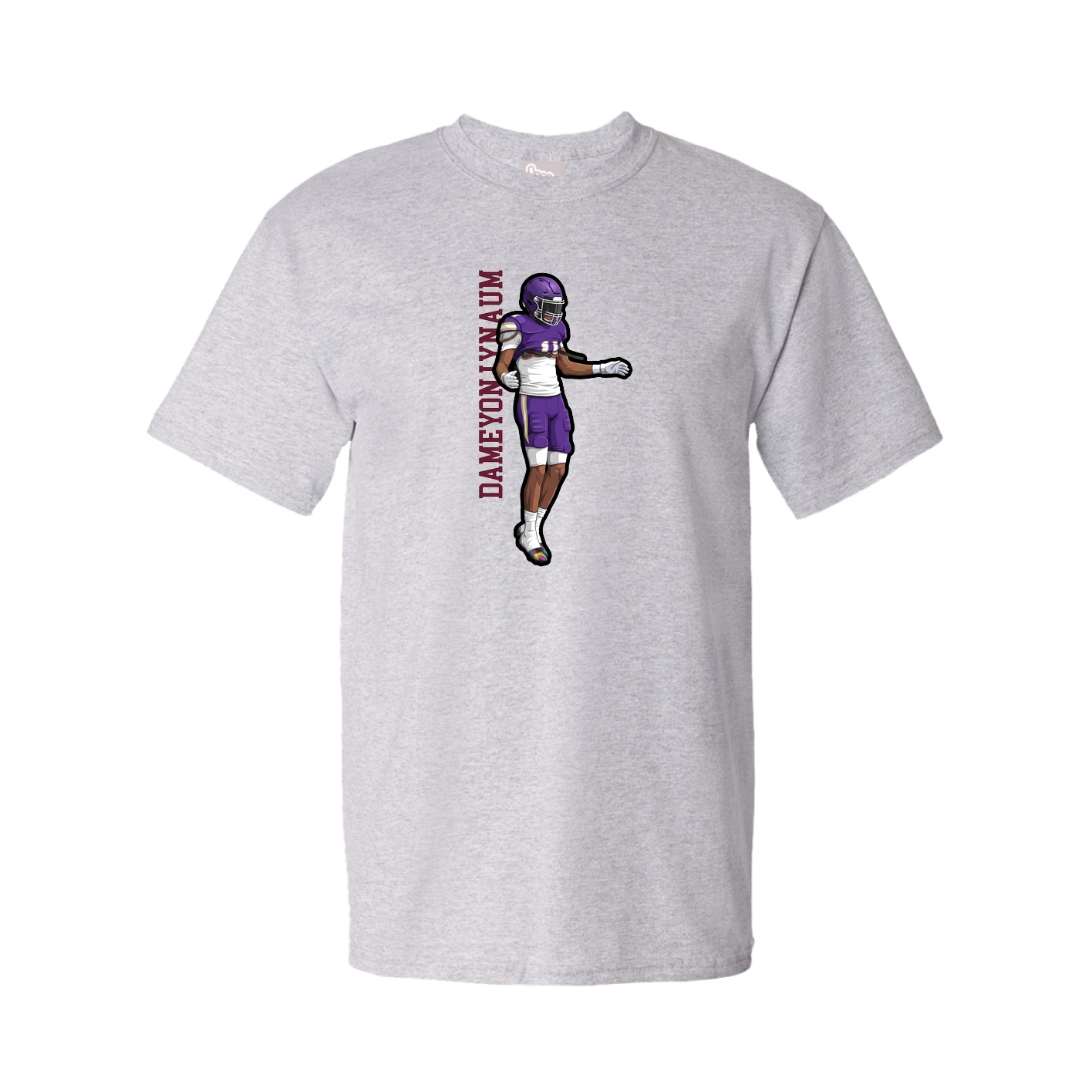 Tee — Name Vertical in Grey