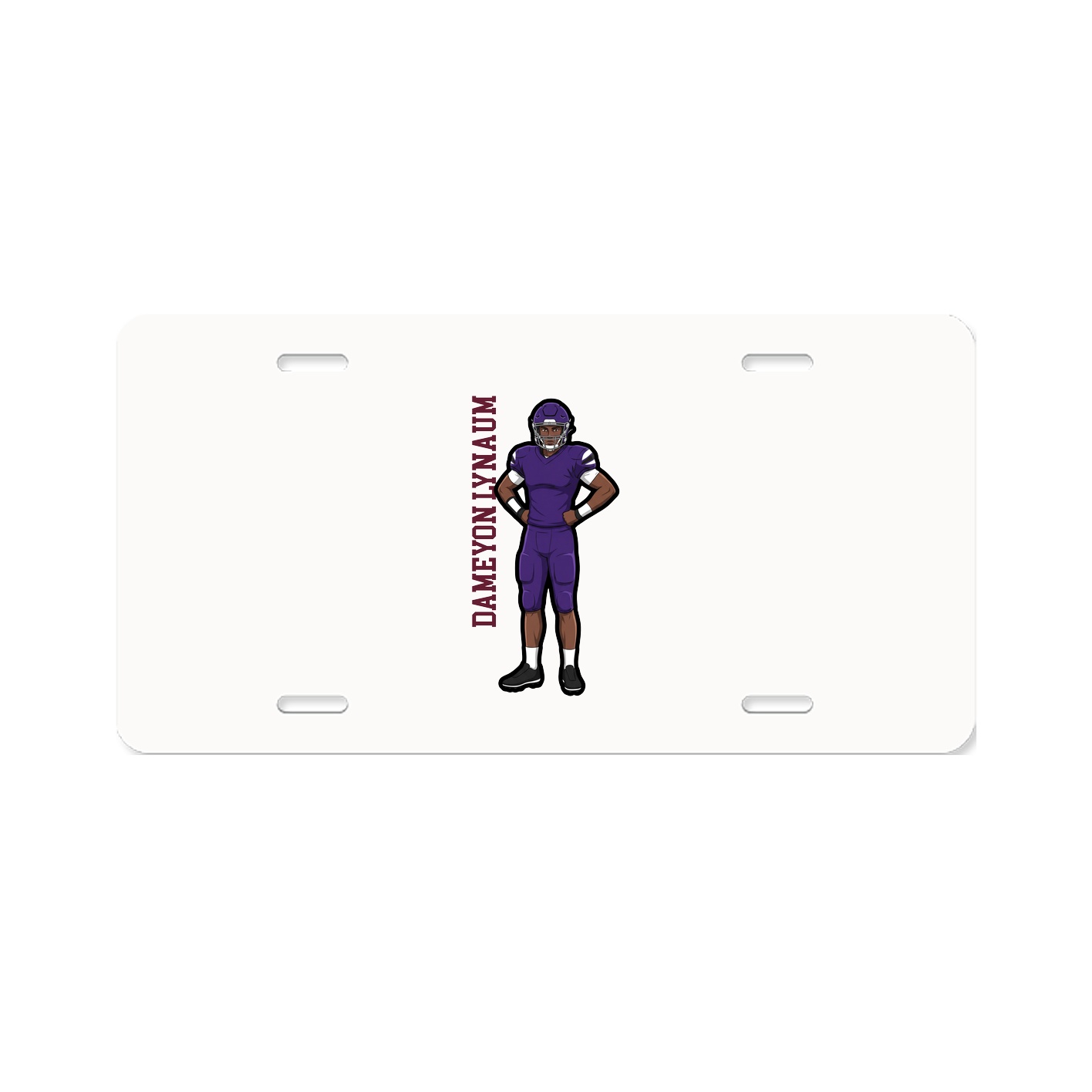 License Plate — Name Vertical in Classic