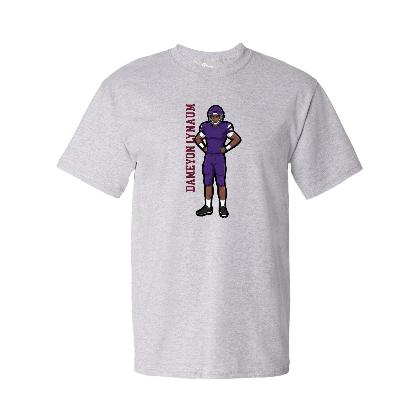 Youth Tee — Name Vertical in Grey