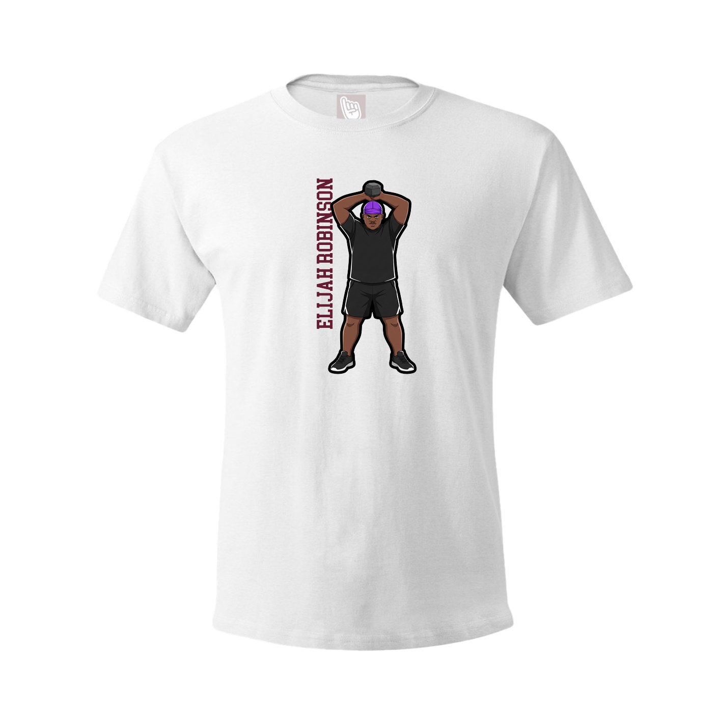 Youth Tee — Name Vertical in White