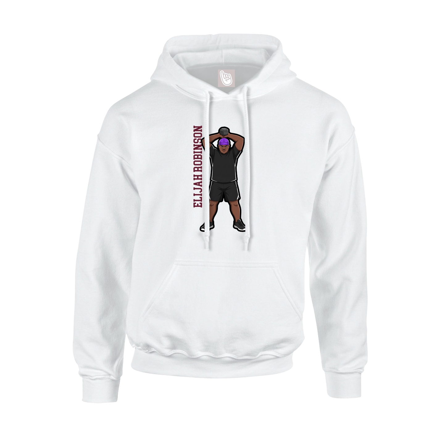 Hoodie — Name Vertical in White