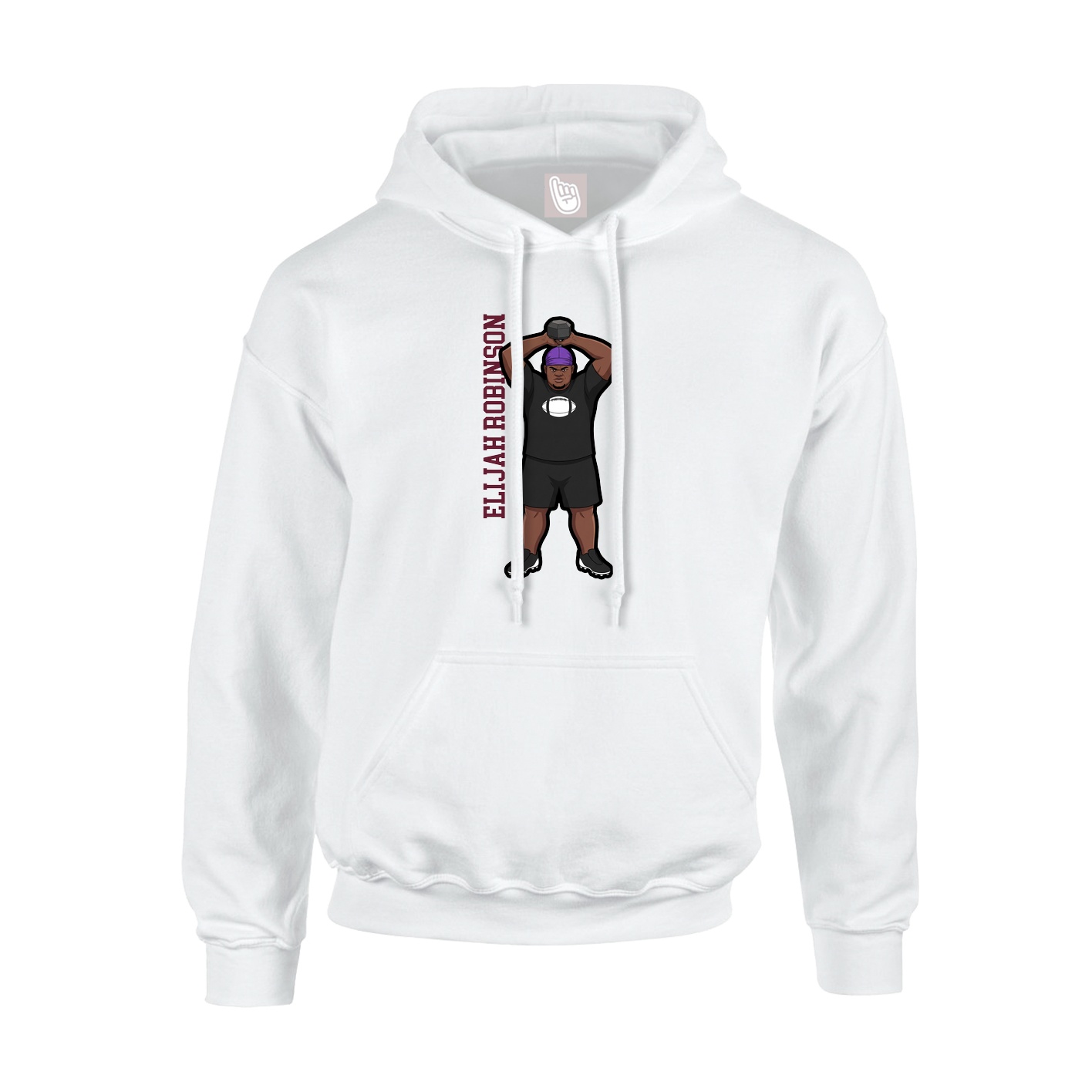 Youth Hoodie — Name Vertical in White