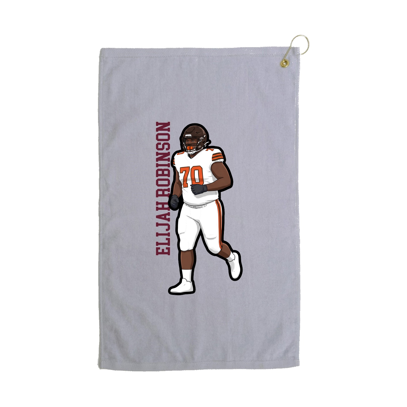 Golf Towel — Name Vertical in Grey