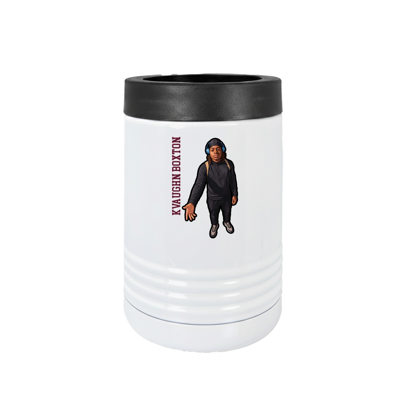 Beverage Holder — Name Vertical in White