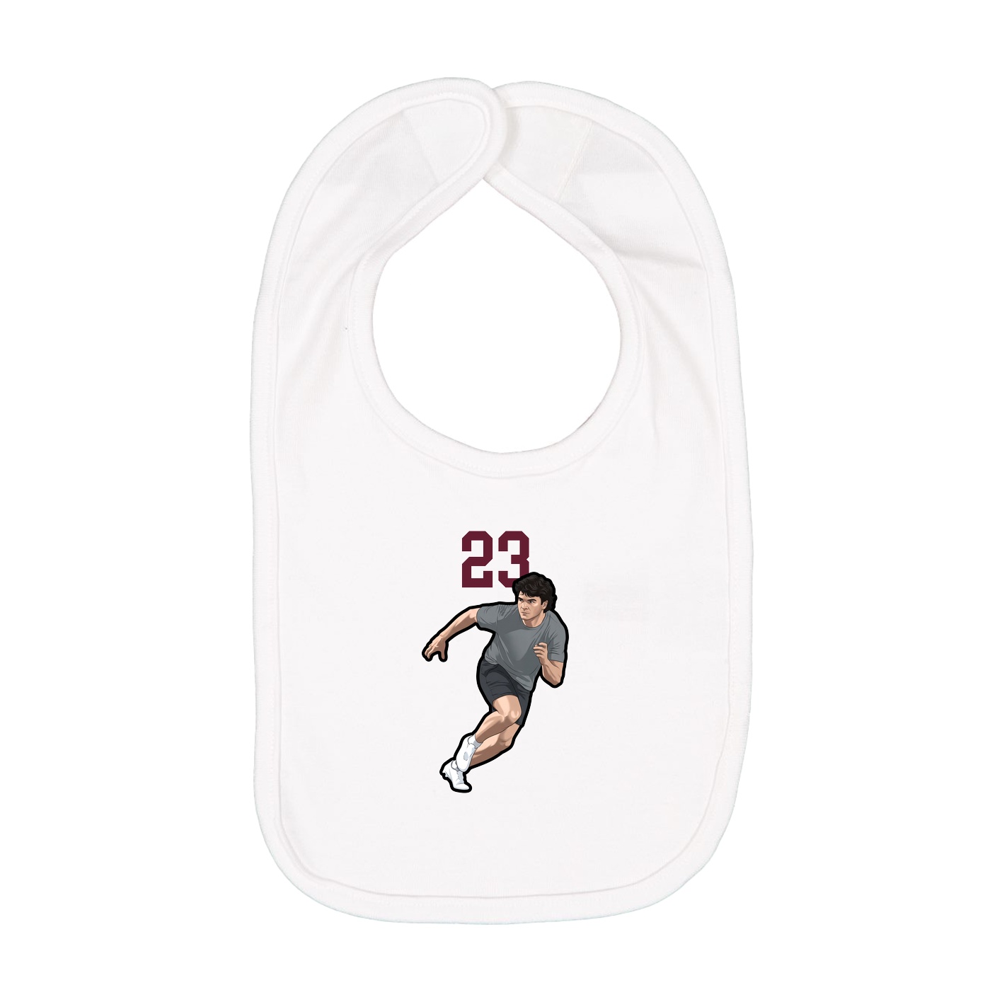 Infant Bib — Number Top in White