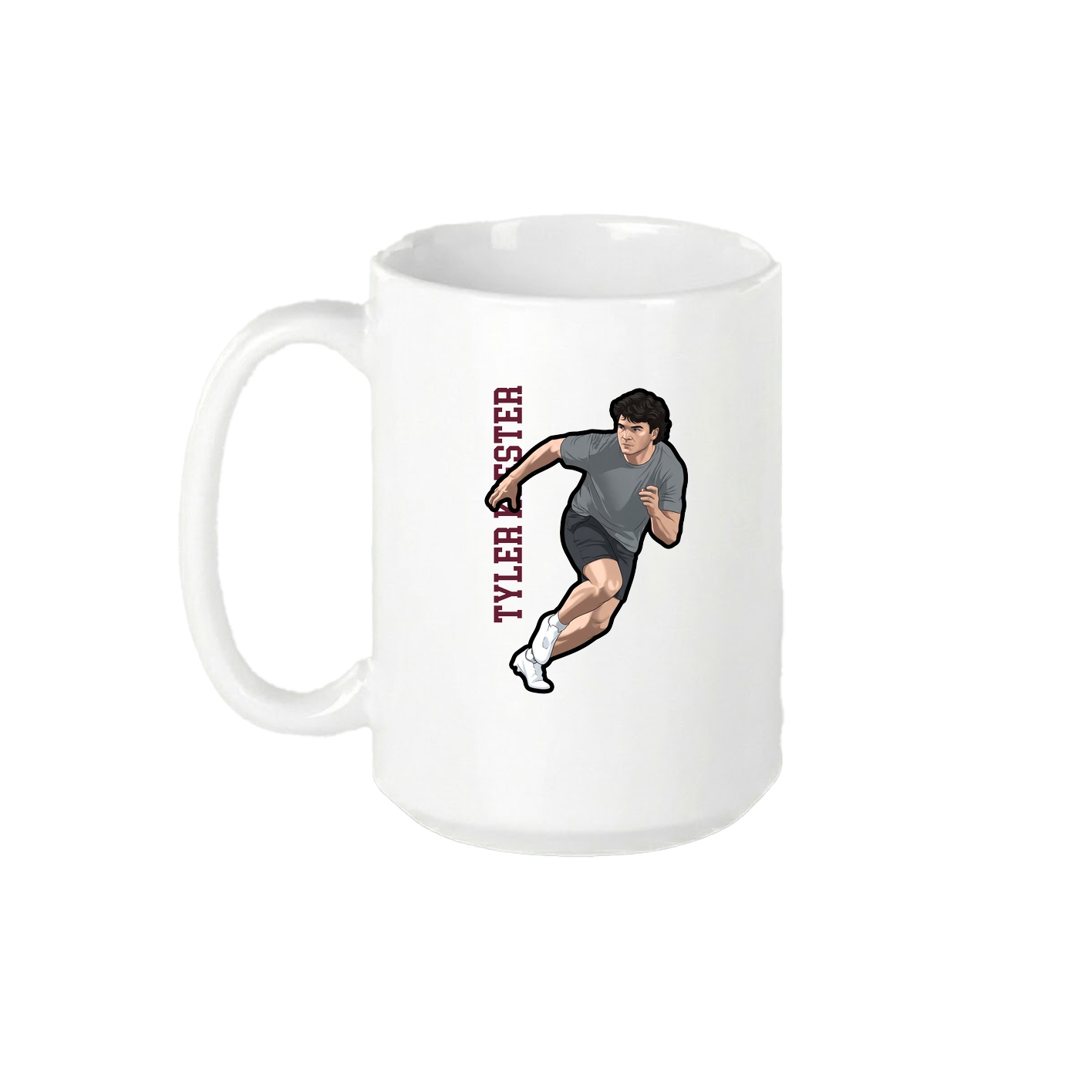 15oz Coffee Mug — Name Vertical in White
