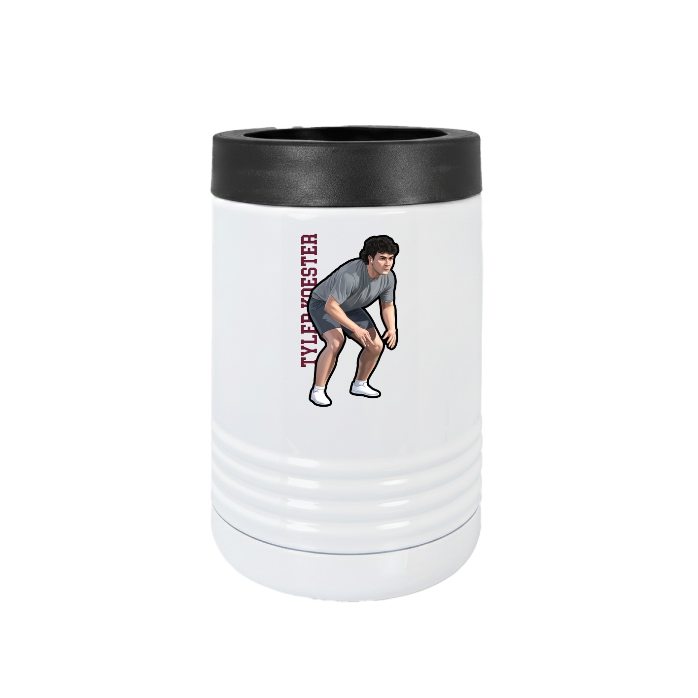 Beverage Holder — Name Vertical in White