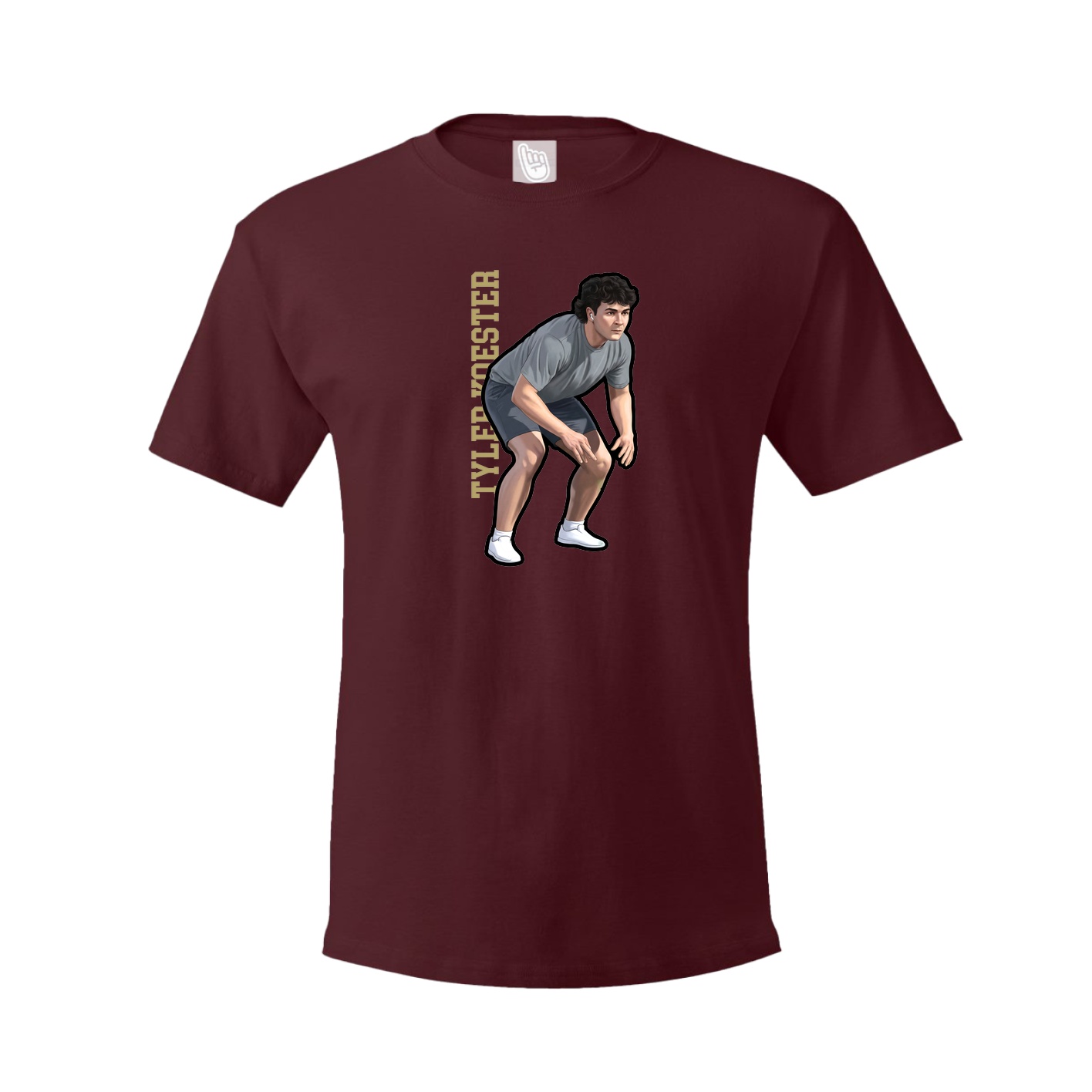 Tee — Name Vertical in Maroon