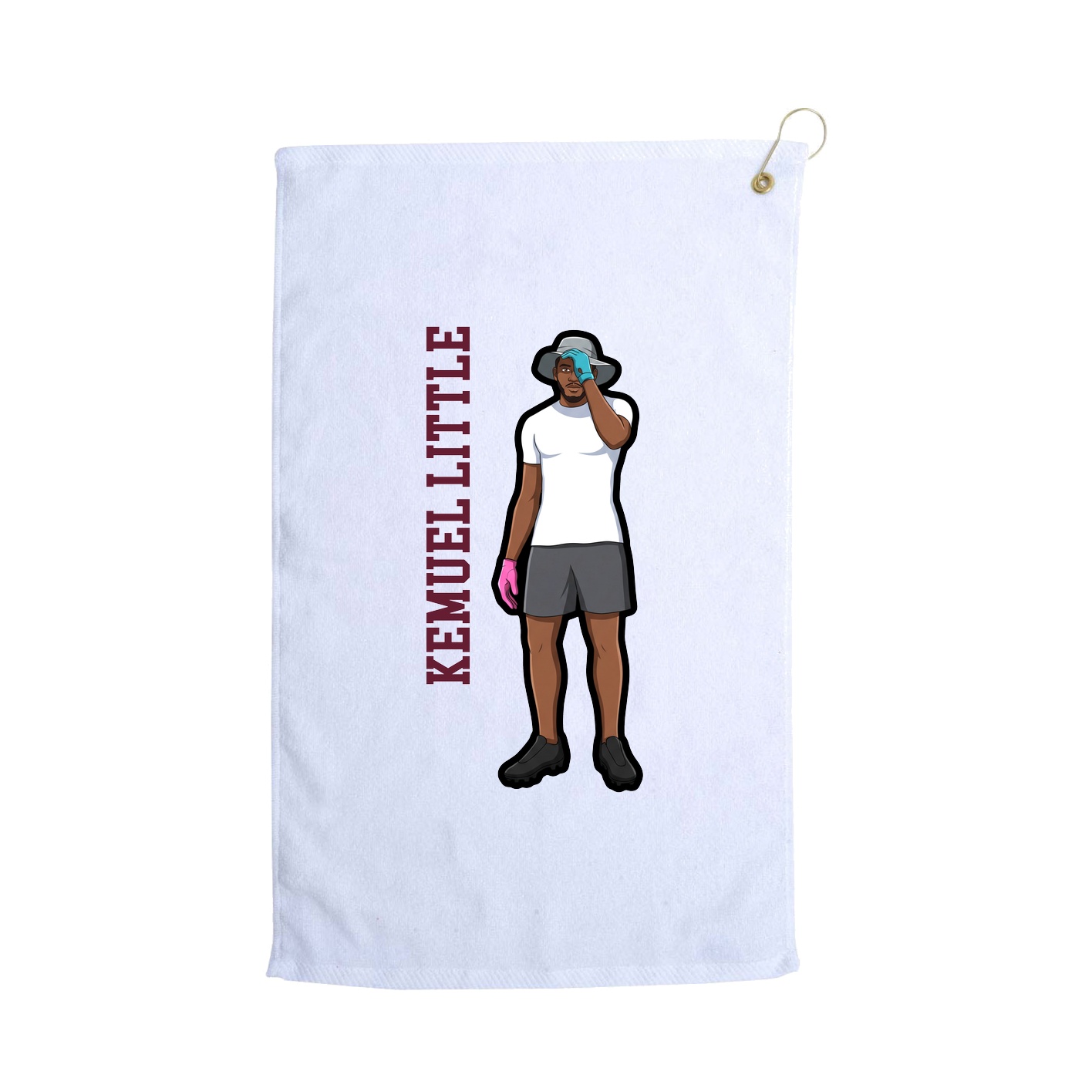Golf Towel — Name Vertical in White