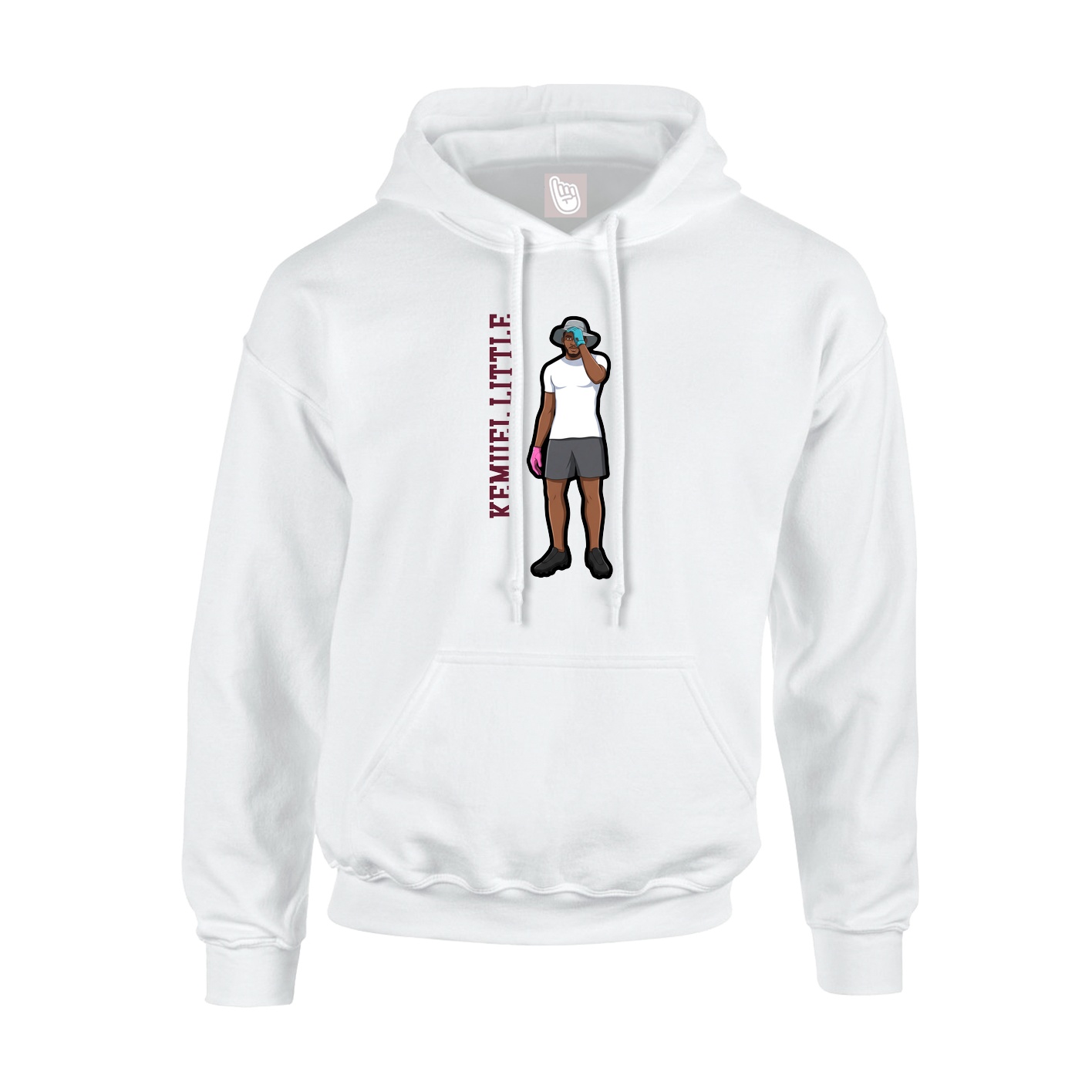 Youth Hoodie — Name Vertical in White