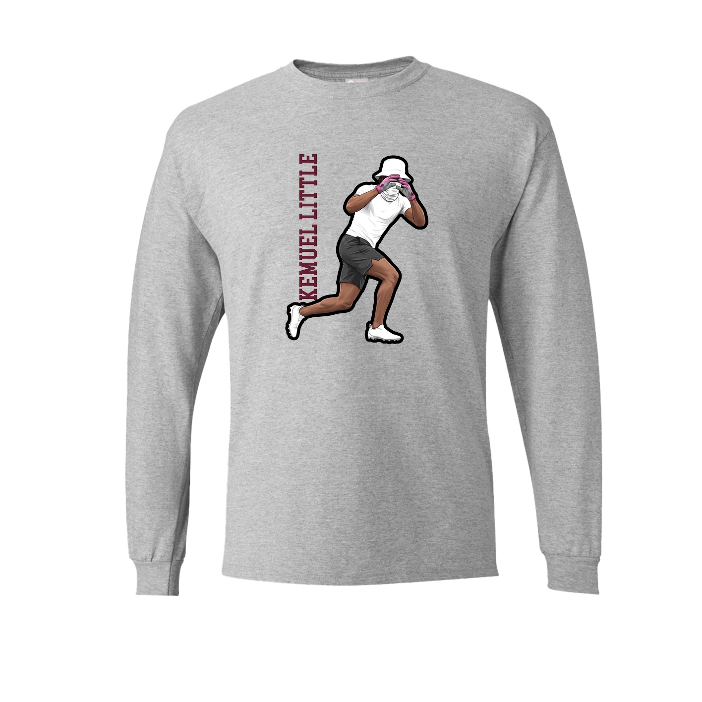 Long Sleeve Tee — Name Vertical in Grey