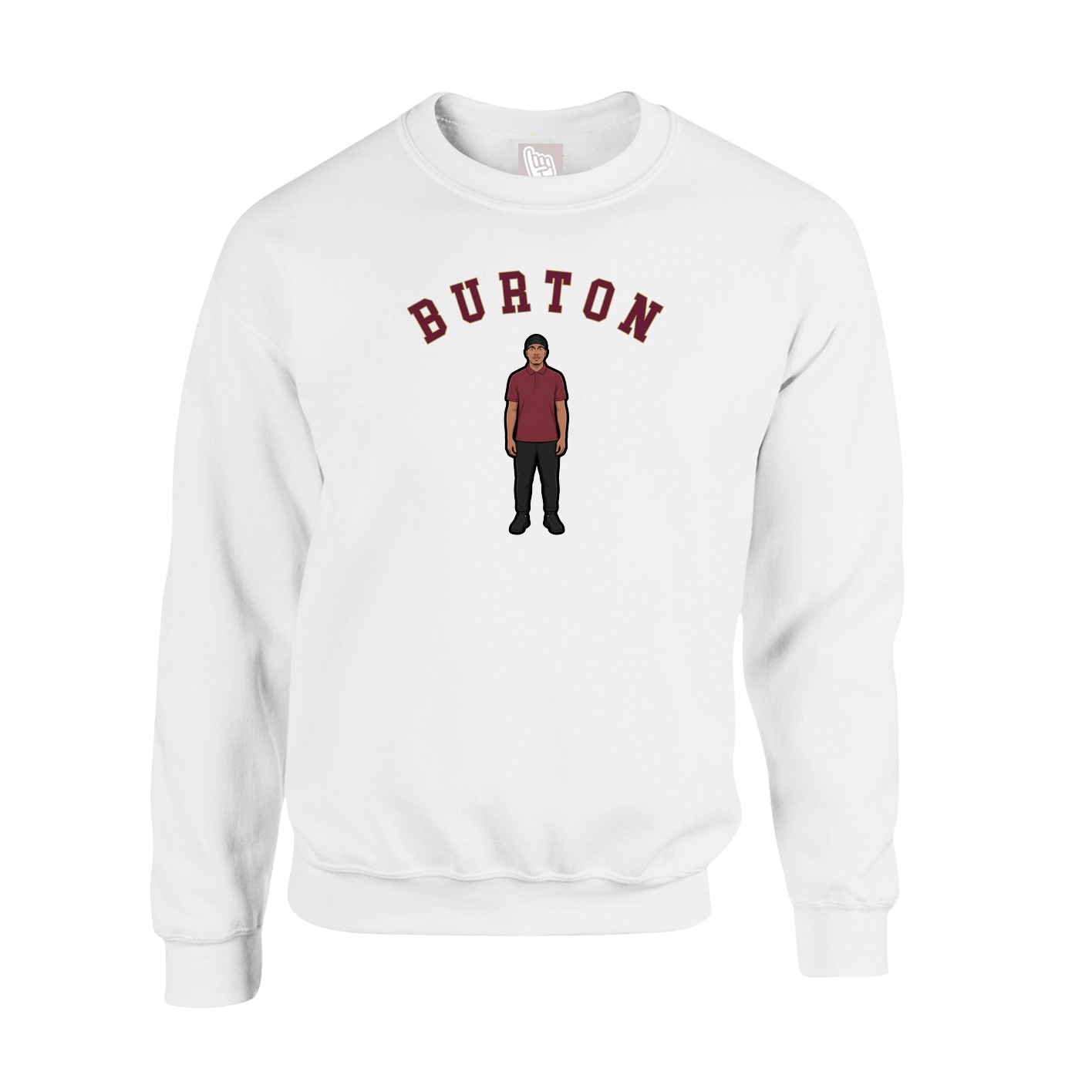 Fleece Crew — Shirsey Arch in White
