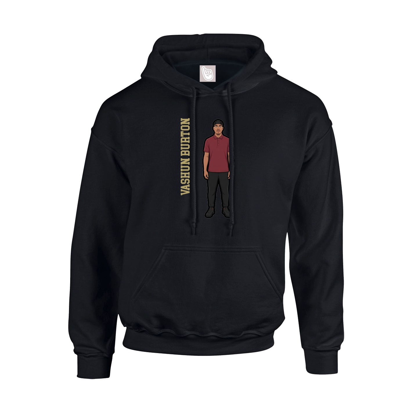 Hoodie — Name Vertical in Black