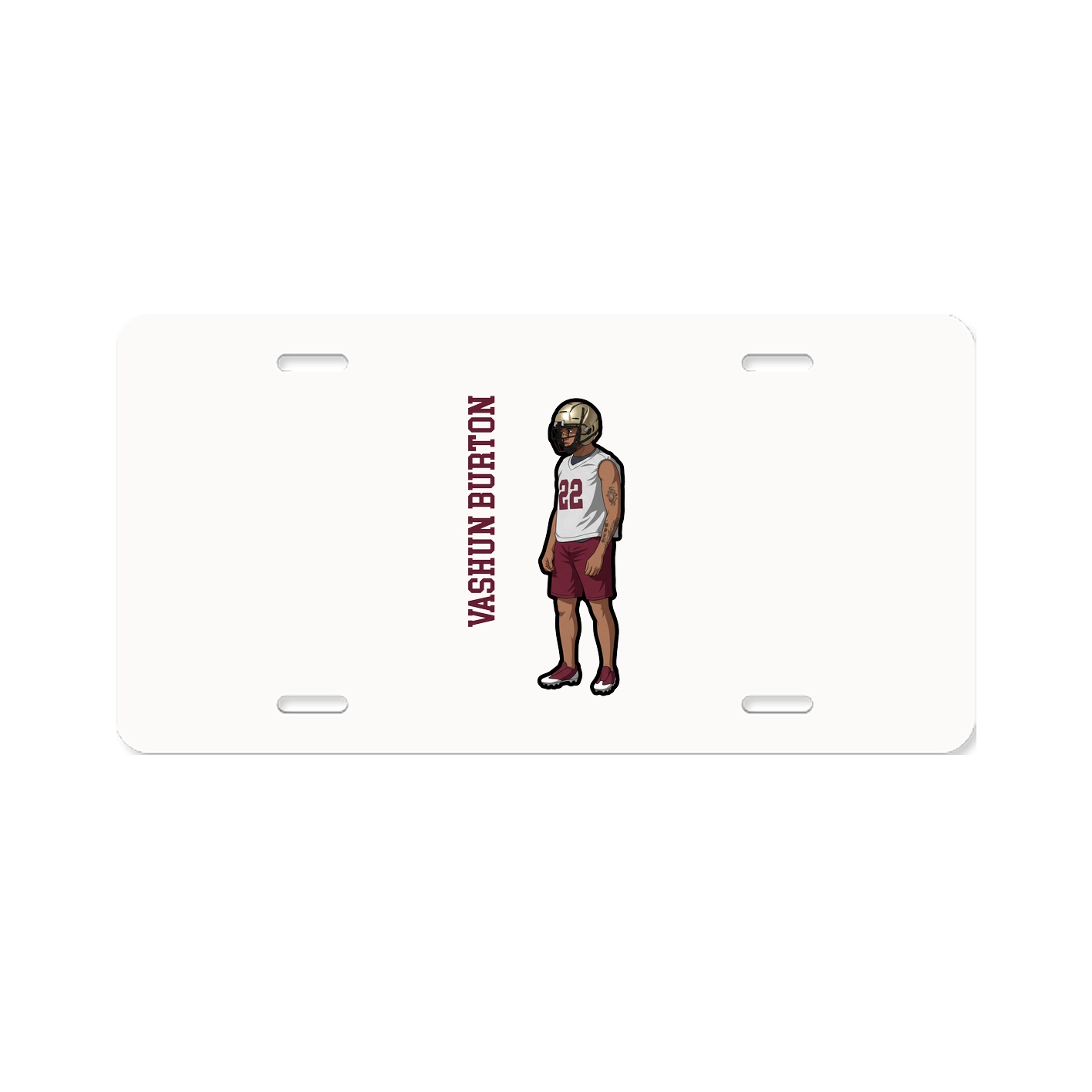 License Plate — Name Vertical in Classic