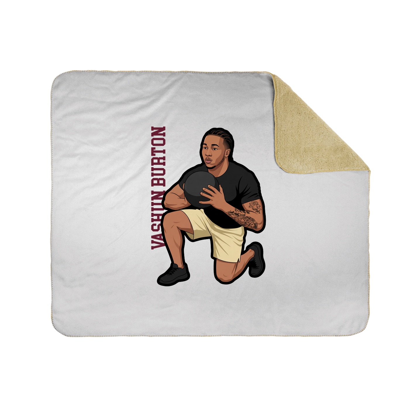 Throw Blanket — Name Vertical in White