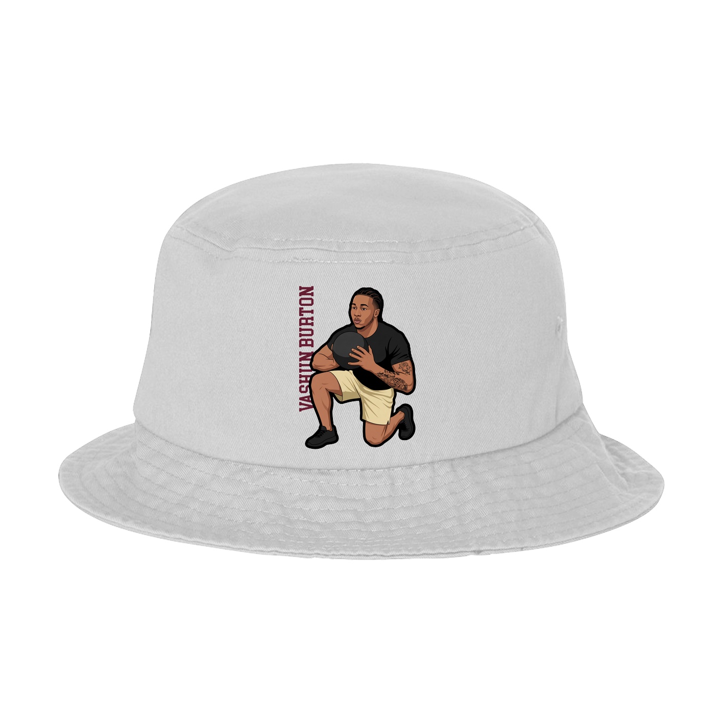 Bucket Cap — Name Vertical in White