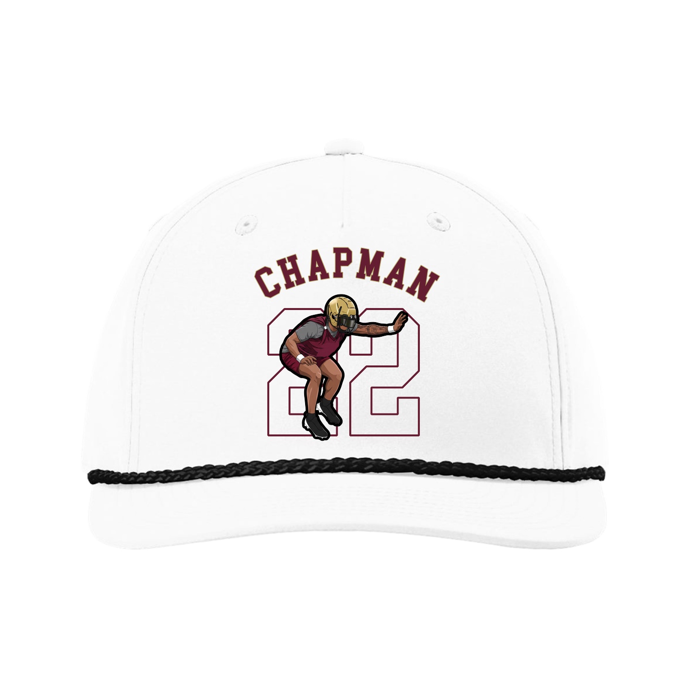 Five-Panel Classic Rope Cap — Shirsey Arch in White