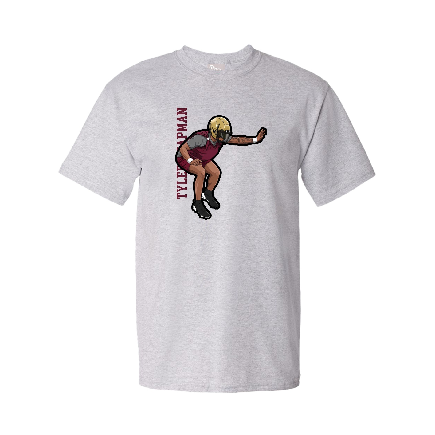 Tee — Name Vertical in Grey