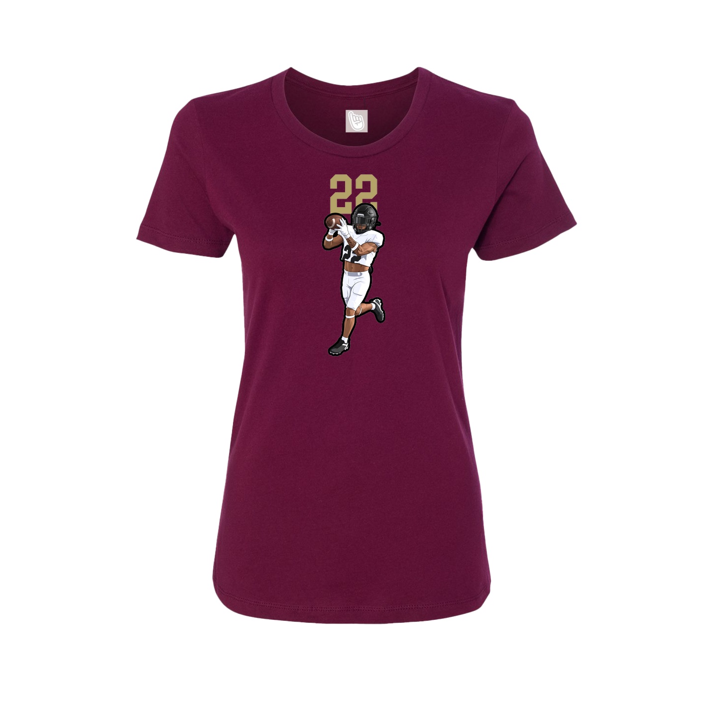 Fitted Women's Tee — Number Top in Maroon