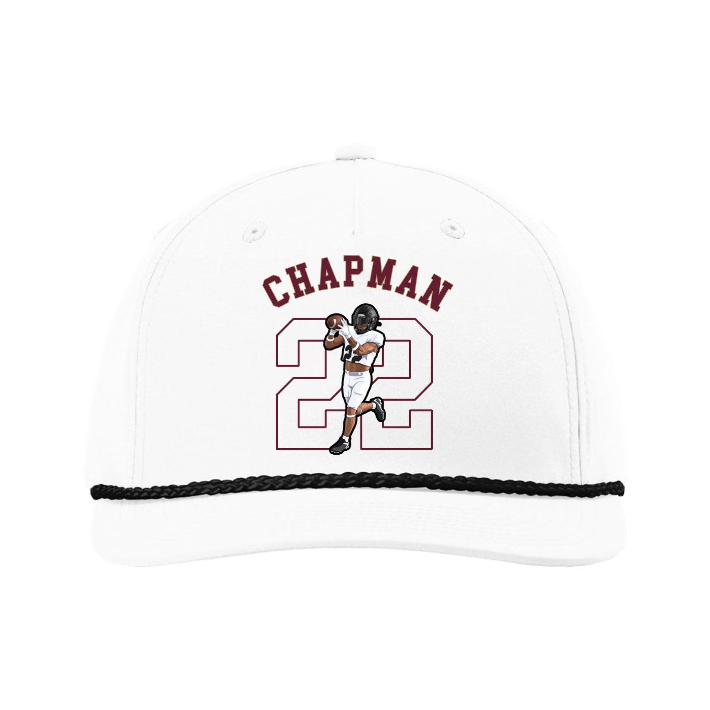 Five-Panel Classic Rope Cap — Shirsey Arch in White