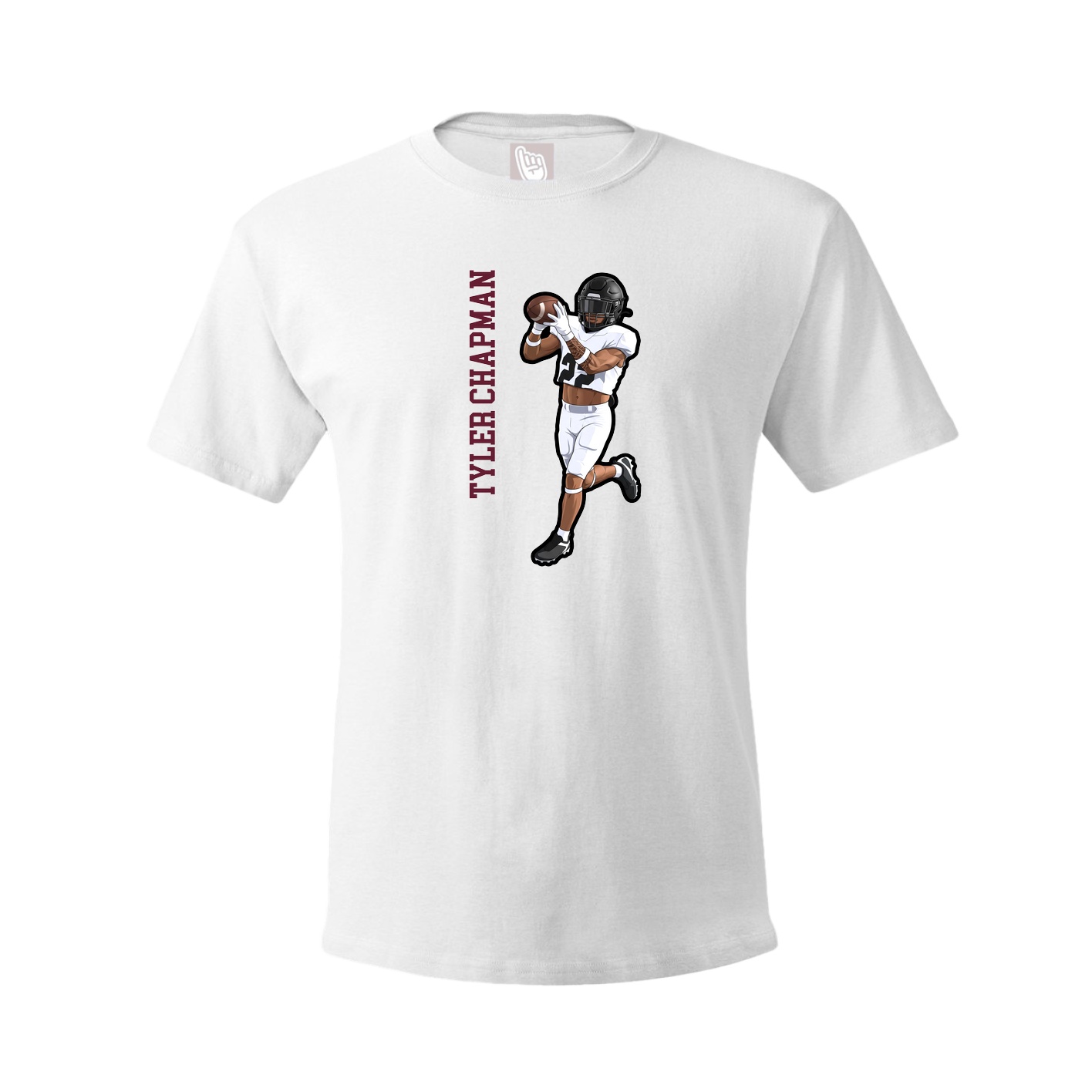 Youth Tee — Name Vertical in White