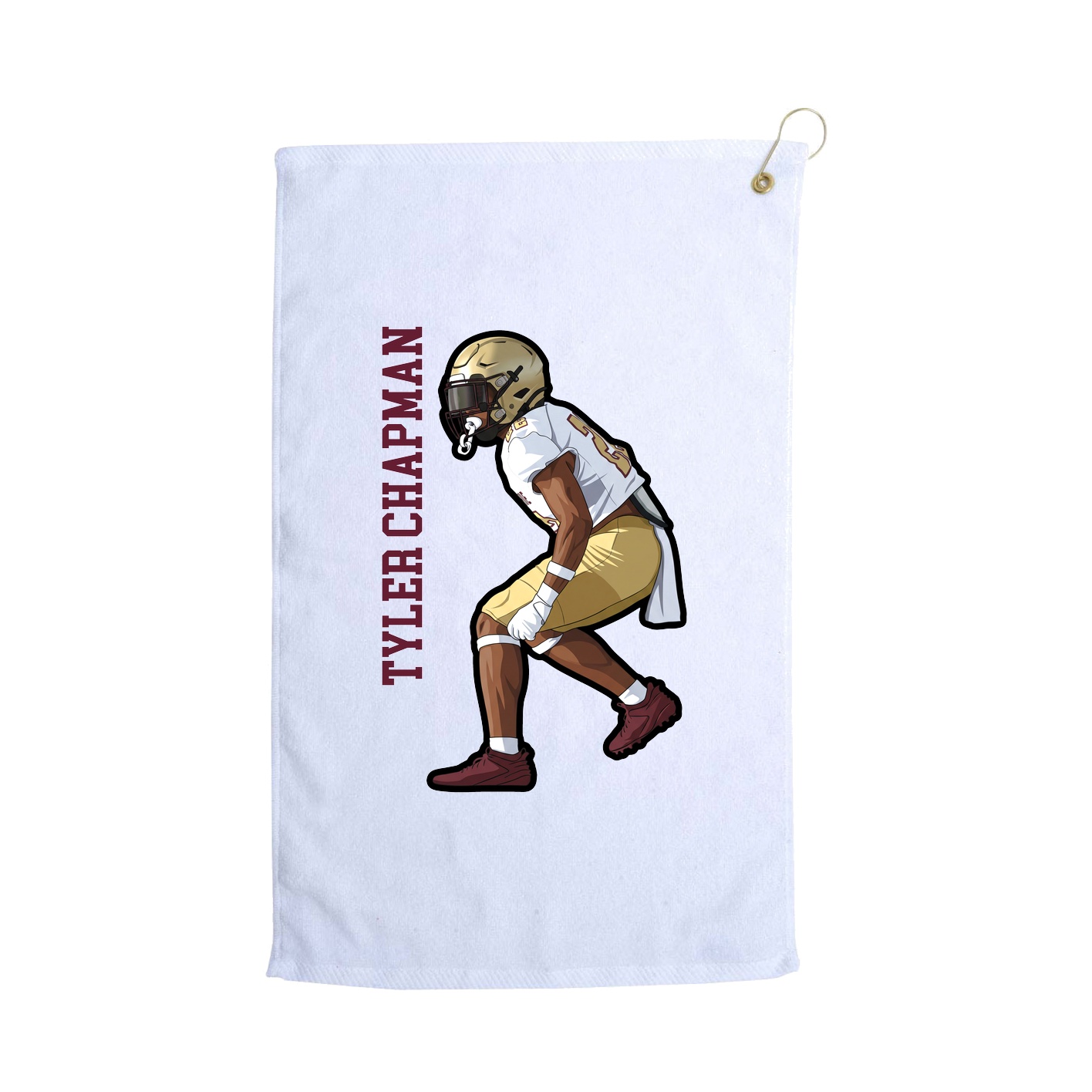 Golf Towel — Name Vertical in White