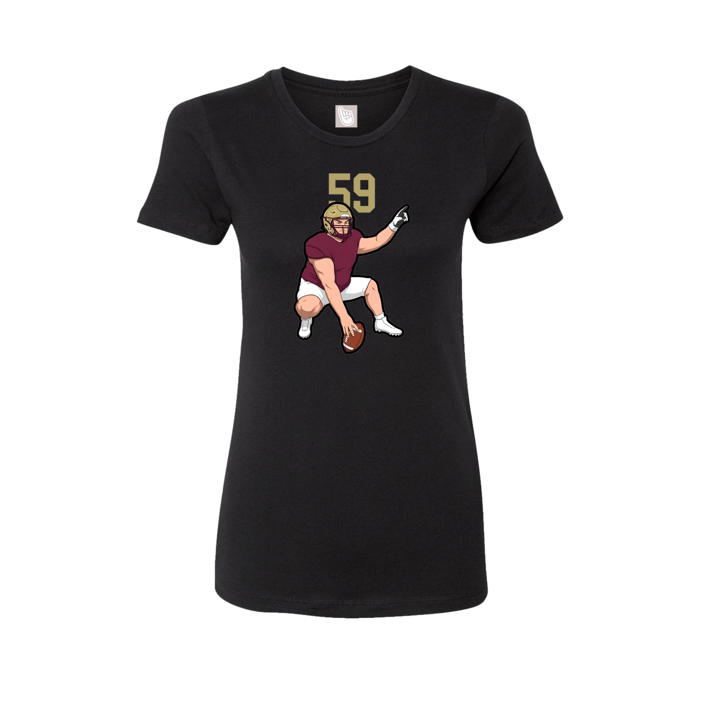 Fitted Women's Tee — Number Top in Black