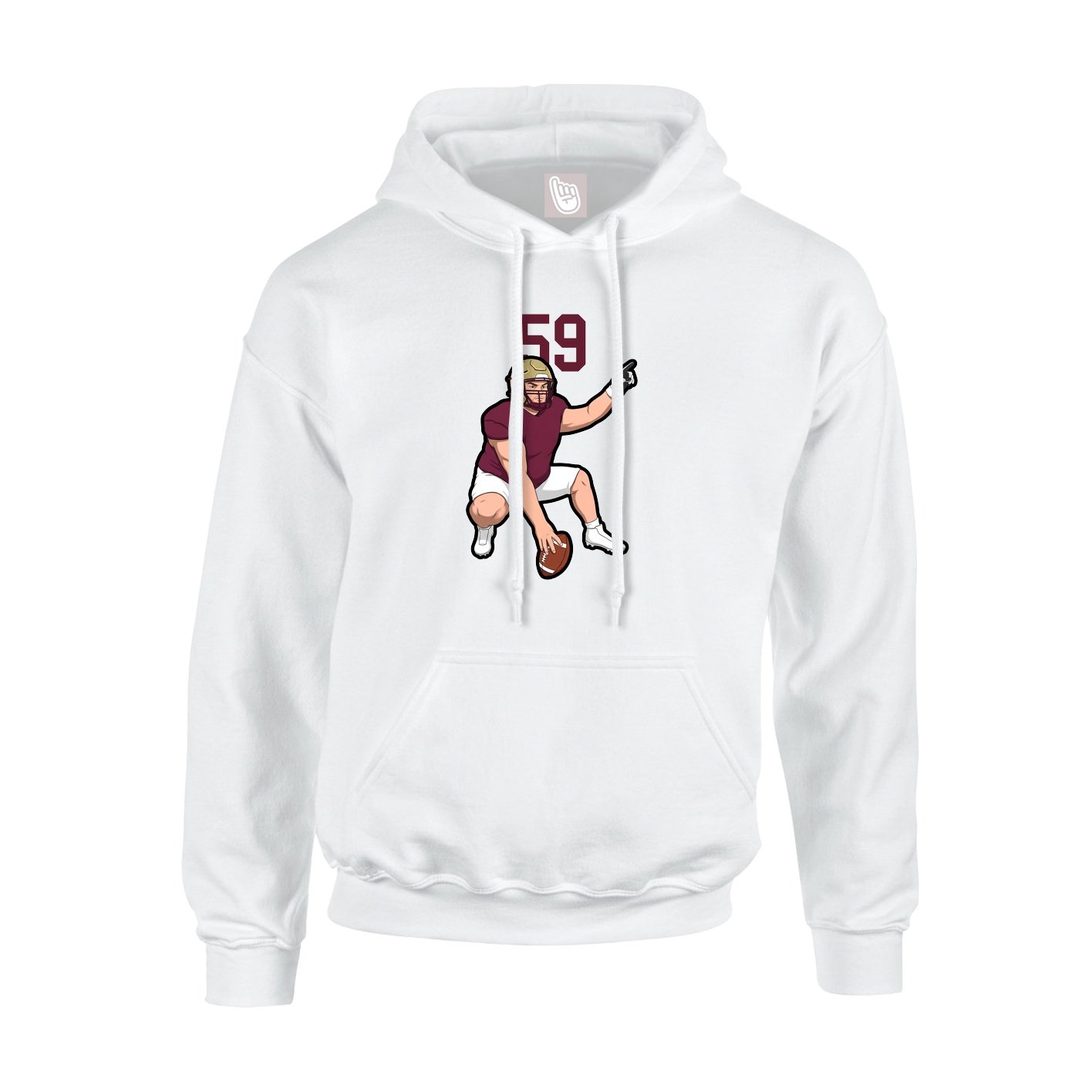 Hoodie — Number Top in White