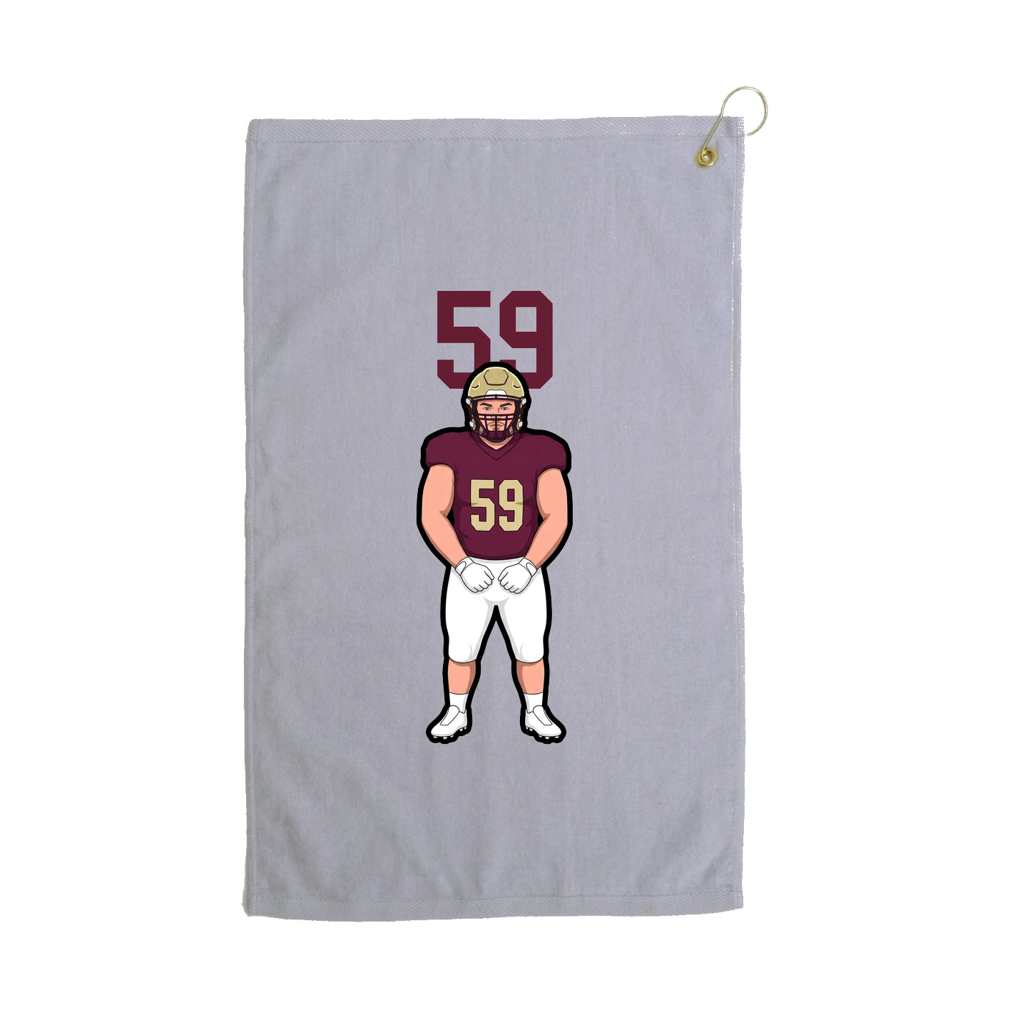 Golf Towel — Number Top in Grey