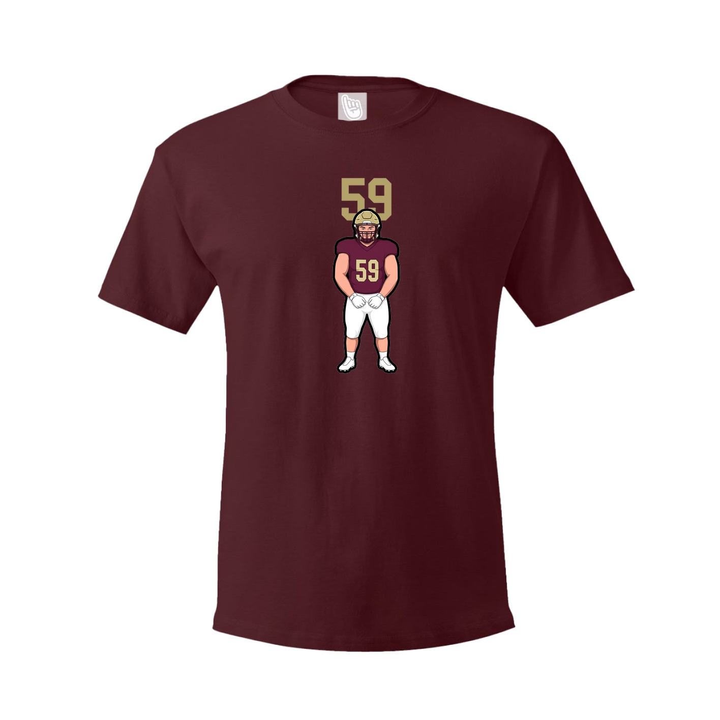 Youth Tee — Number Top in Maroon
