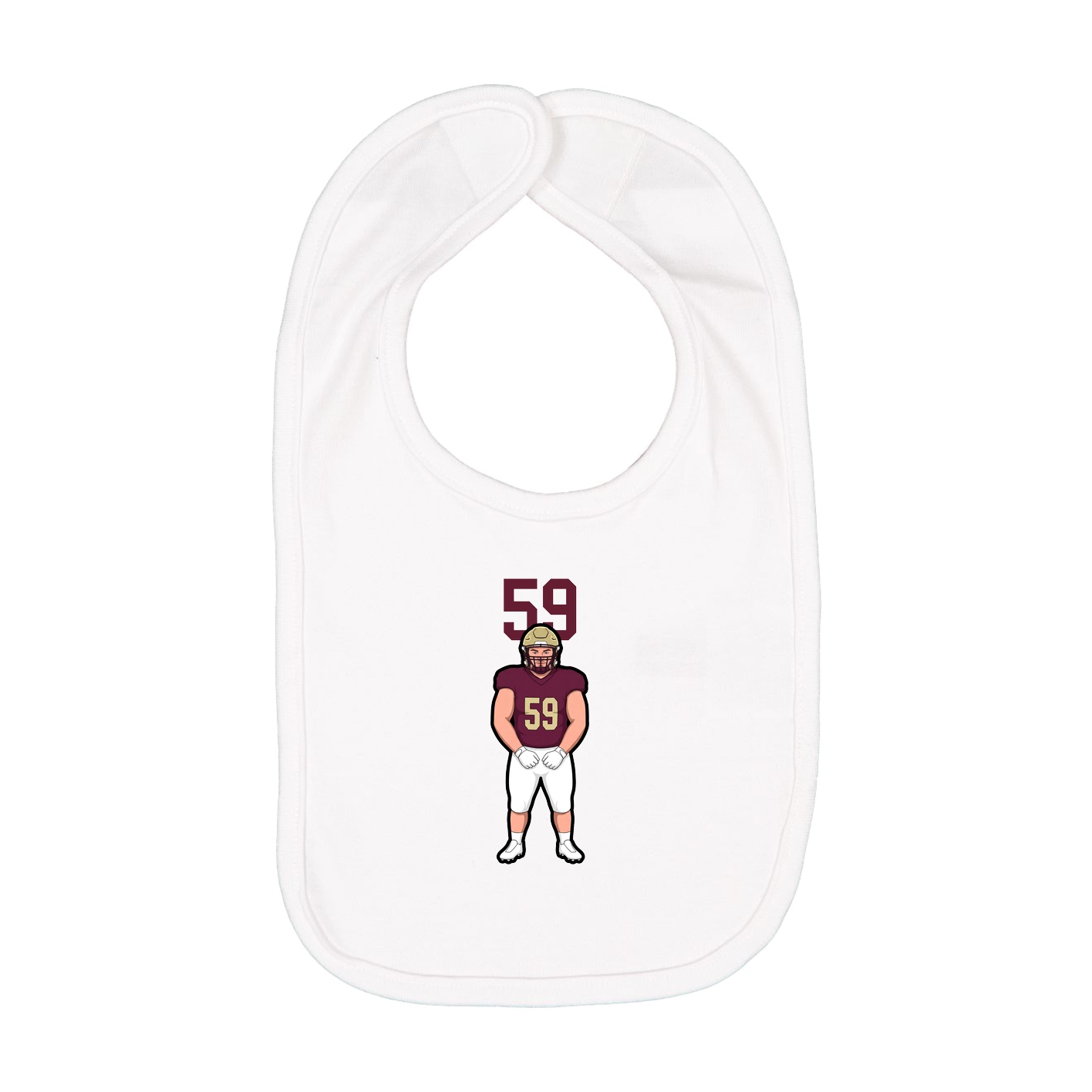 Infant Bib — Number Top in White