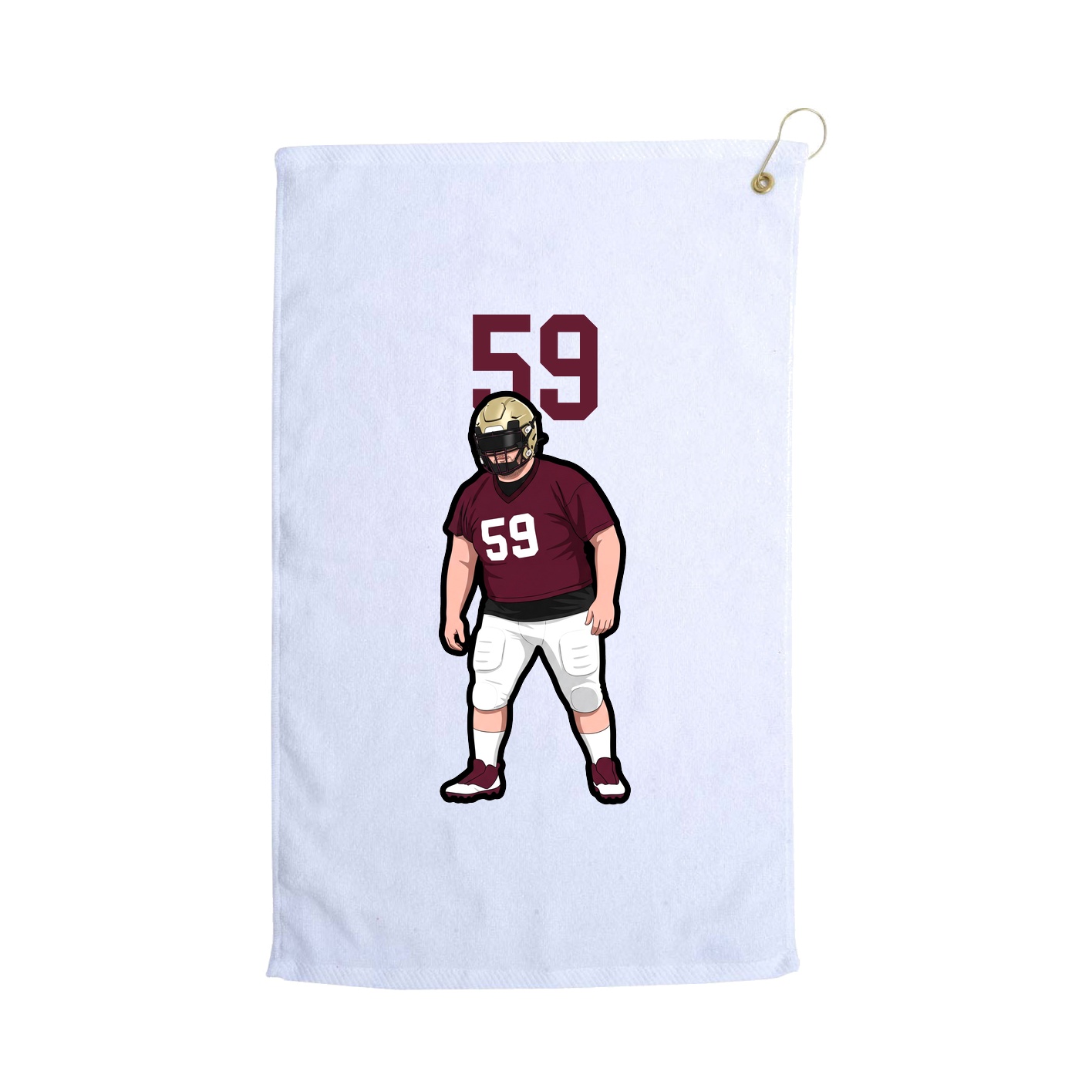Golf Towel — Number Top in White