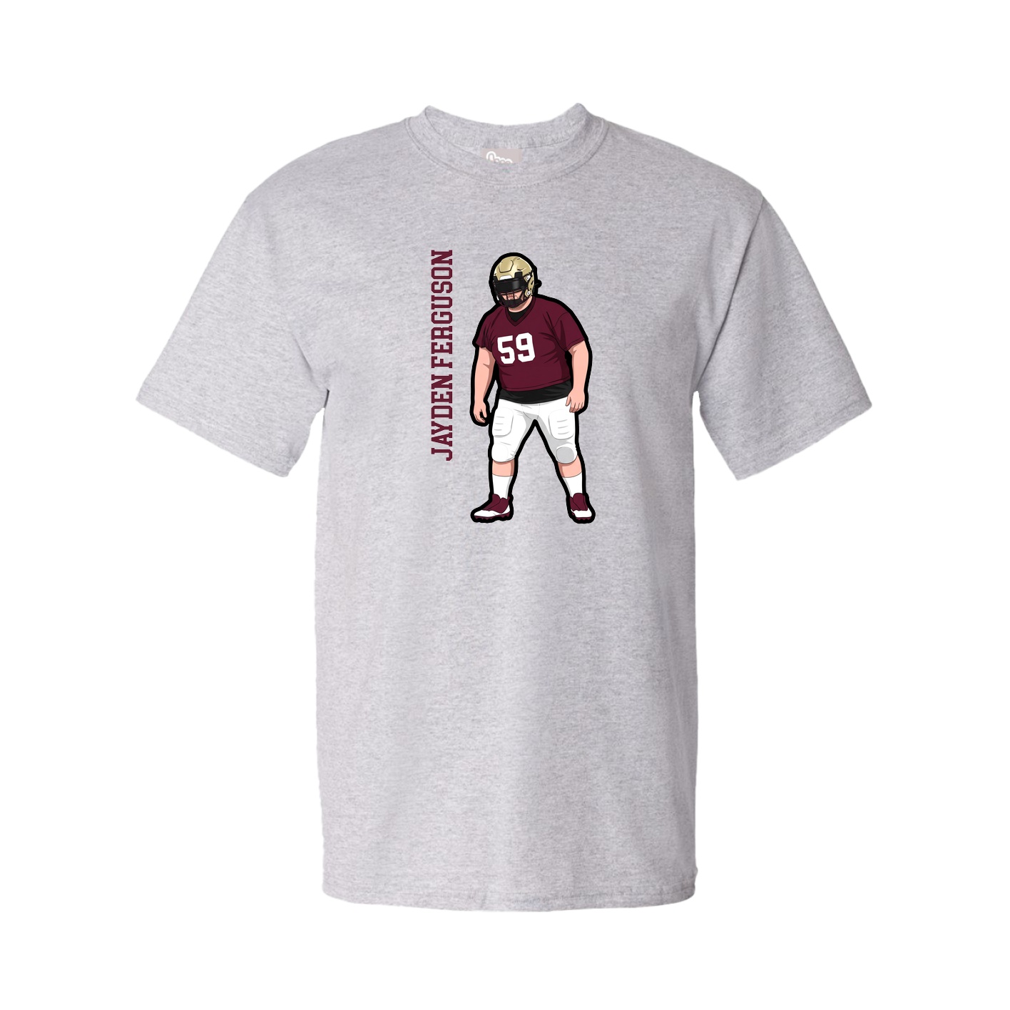 Tee — Name Vertical in Grey