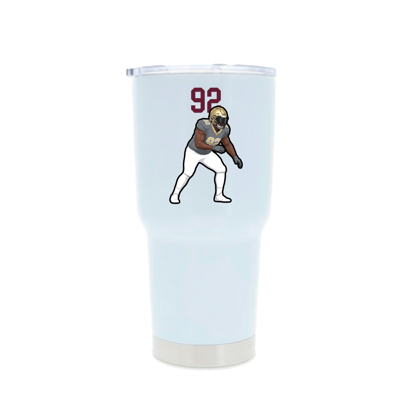 30oz Stainless Steel Tumbler — Number Top in White
