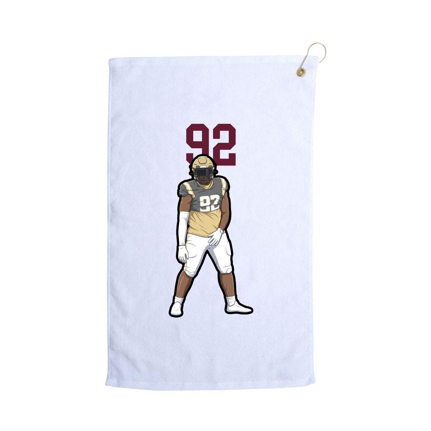 Golf Towel — Number Top in White