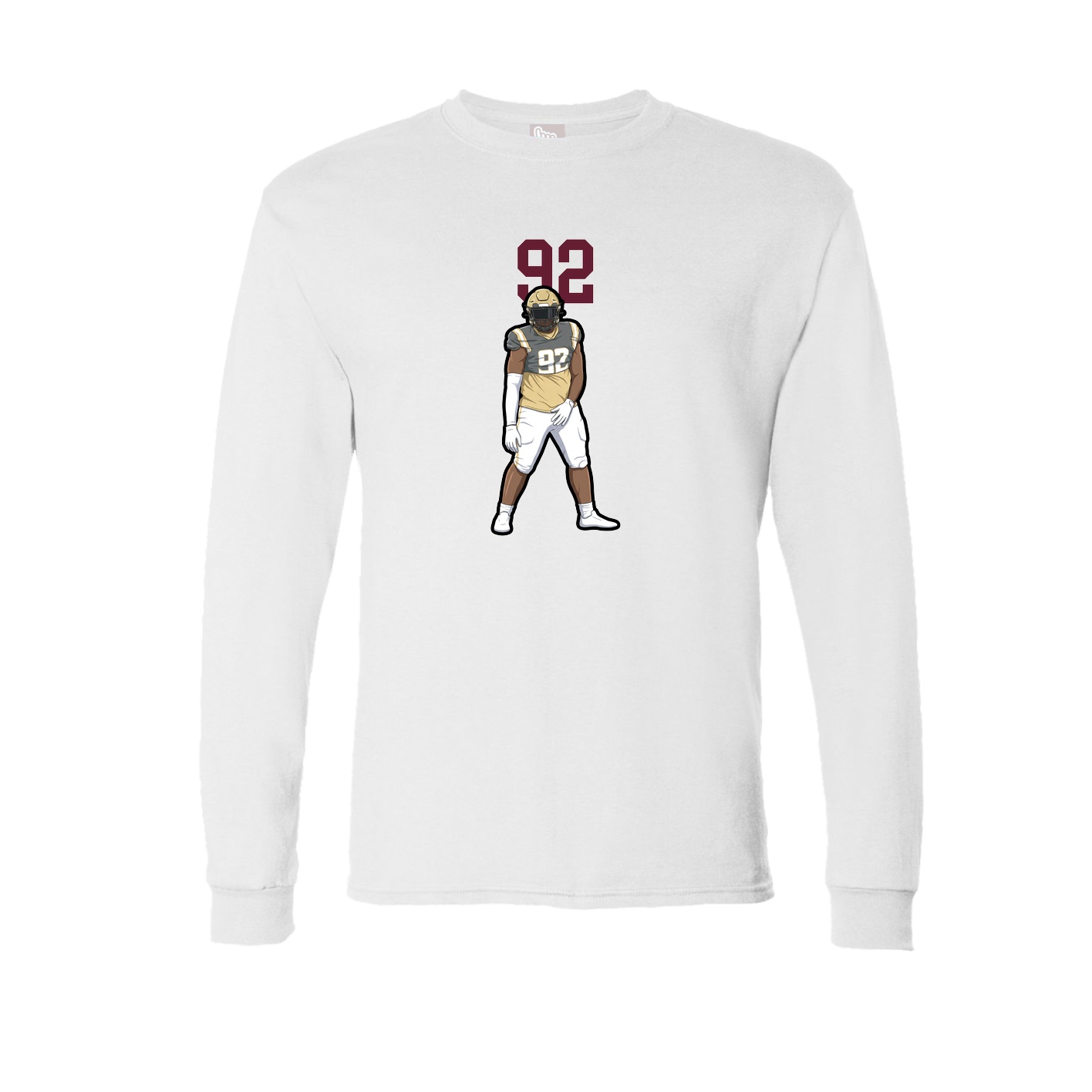 Long Sleeve Tee — Number Top in White