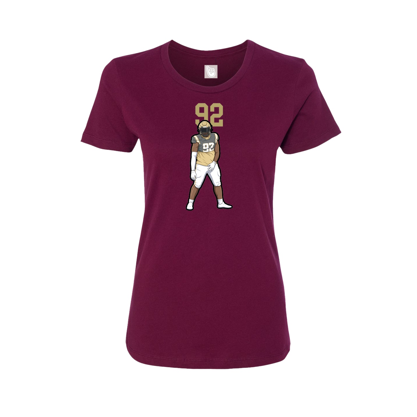 Womens Tee — Number Top in Maroon