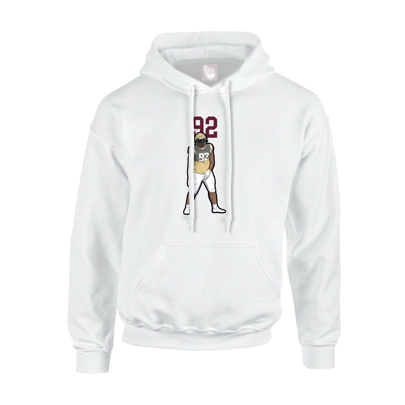 Youth Hoodie — Number Top in White