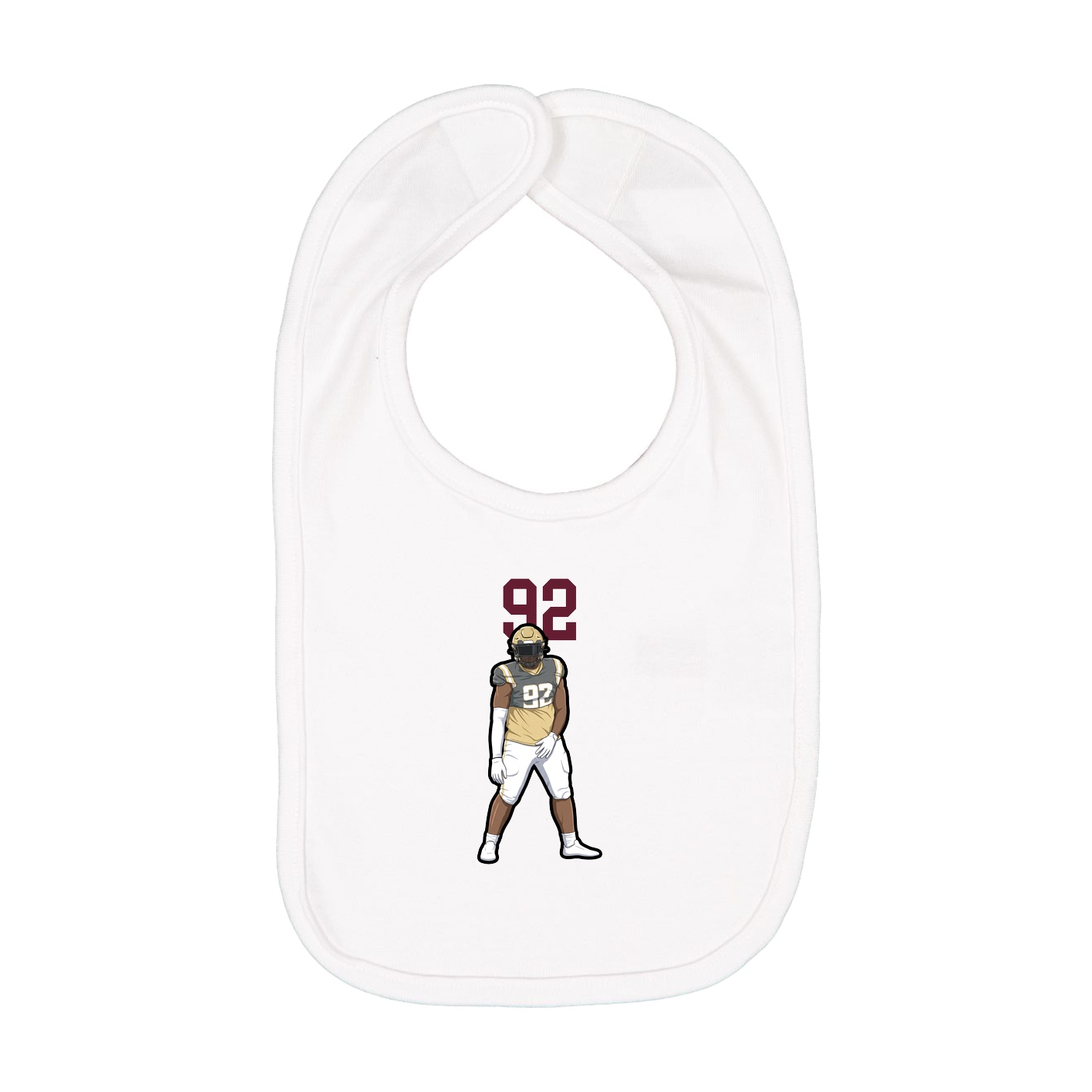 Infant Bib — Number Top in White