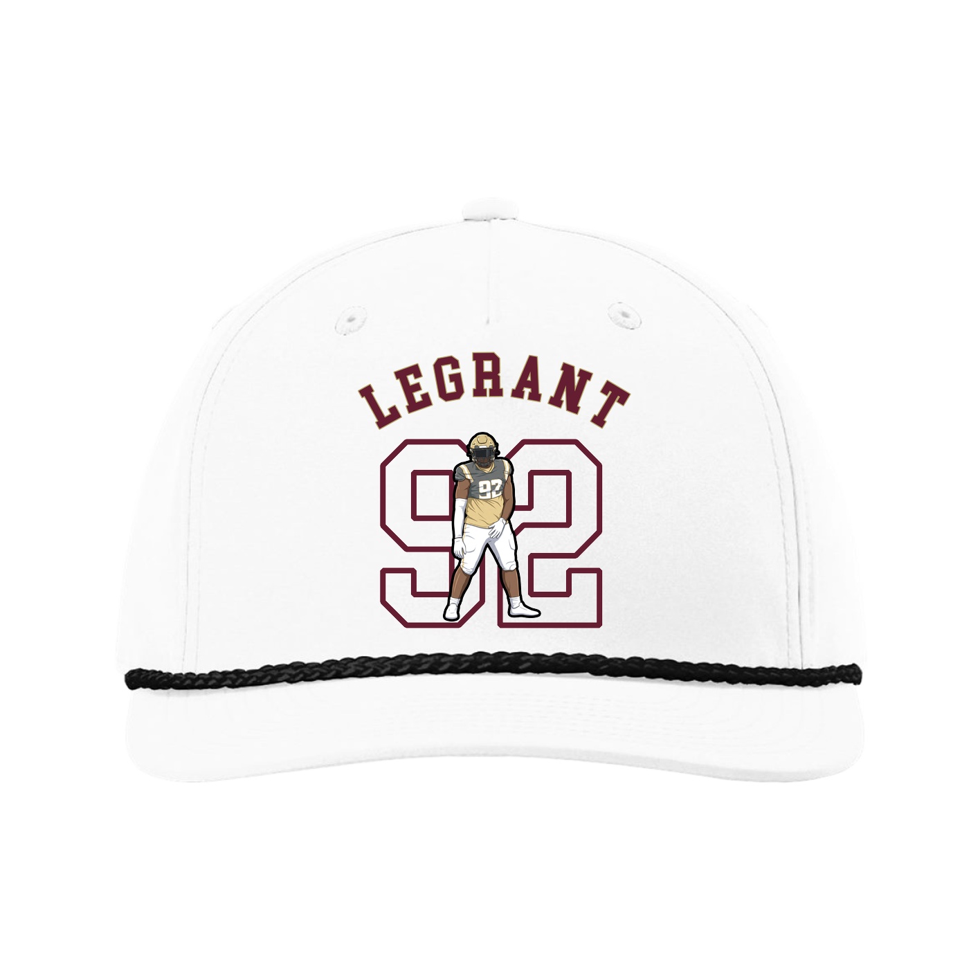 Five-Panel Classic Rope Cap — Shirsey Arch in White