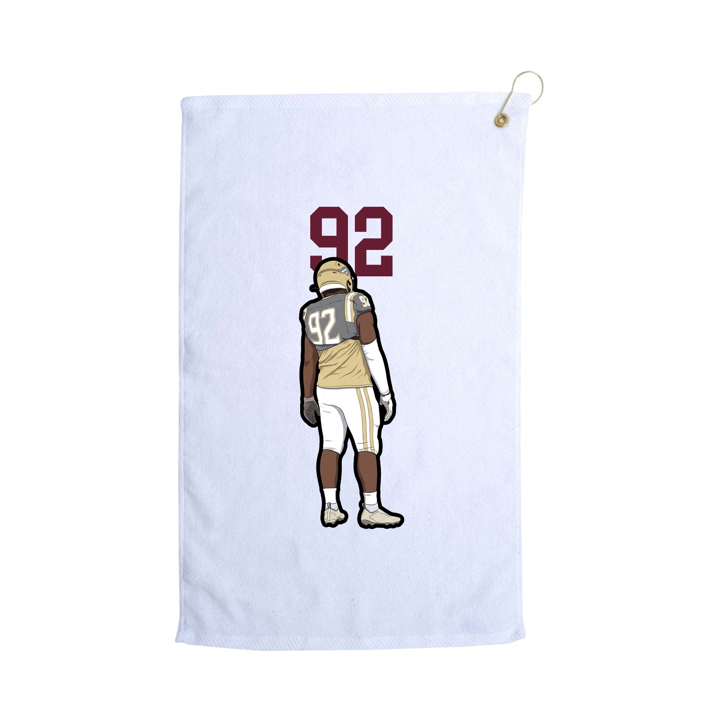 Golf Towel — Number Top in White