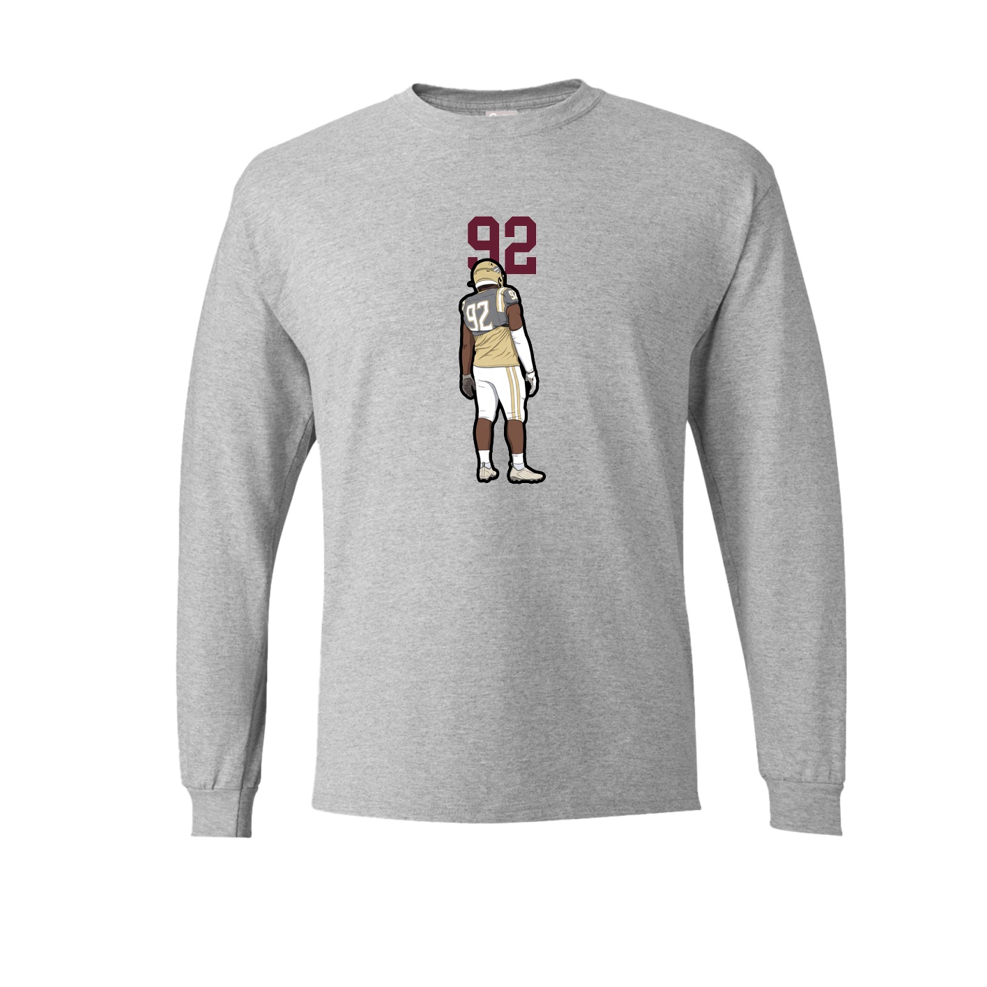 Long Sleeve Tee — Number Top in Grey