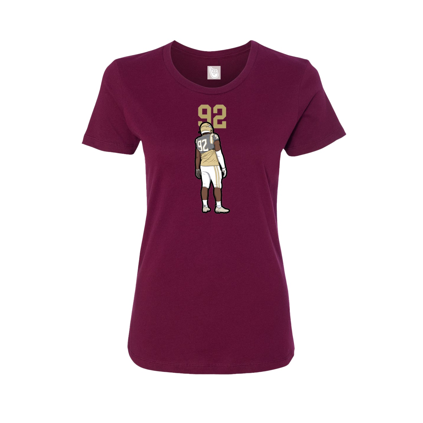 Womens Tee — Number Top in Maroon
