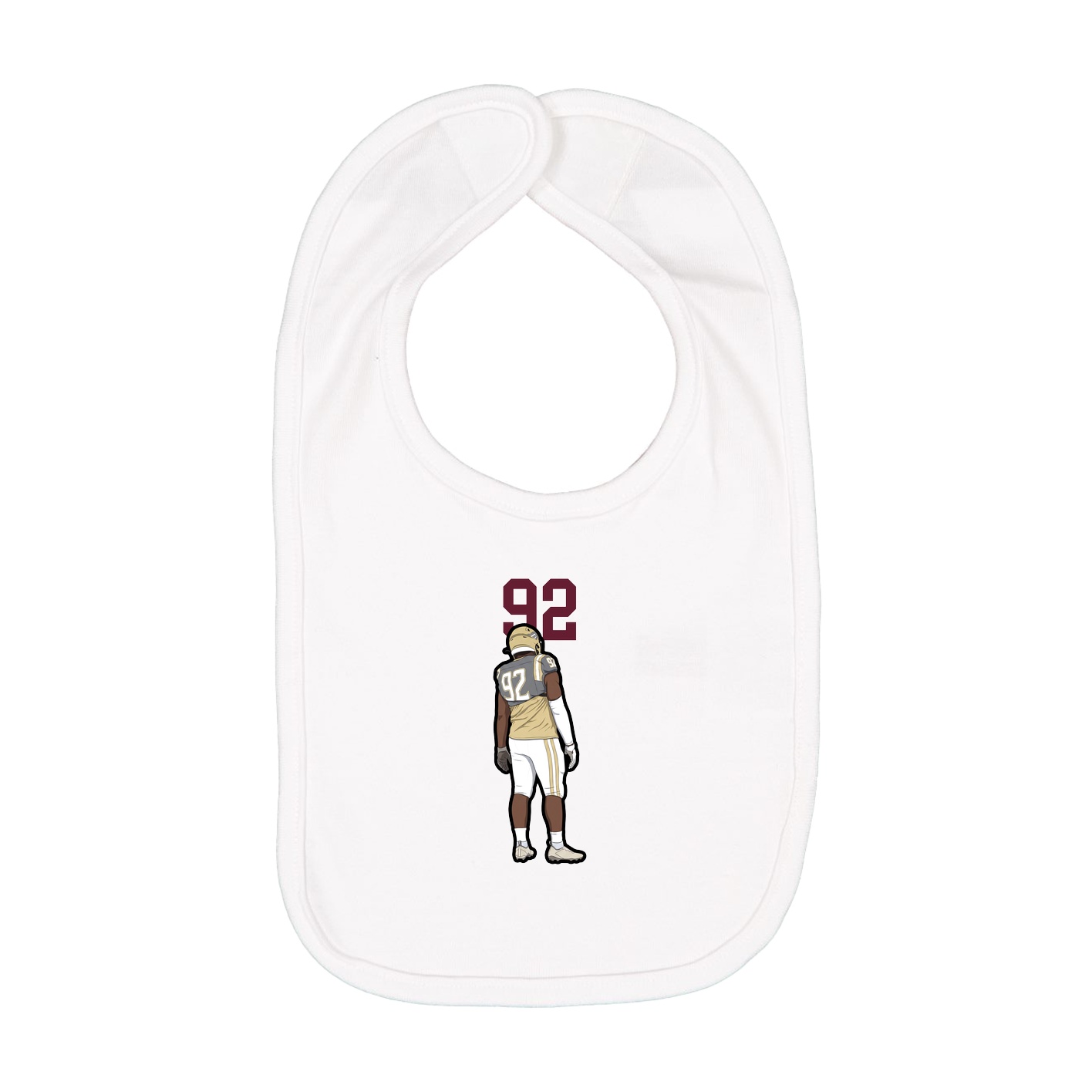 Infant Bib — Number Top in White