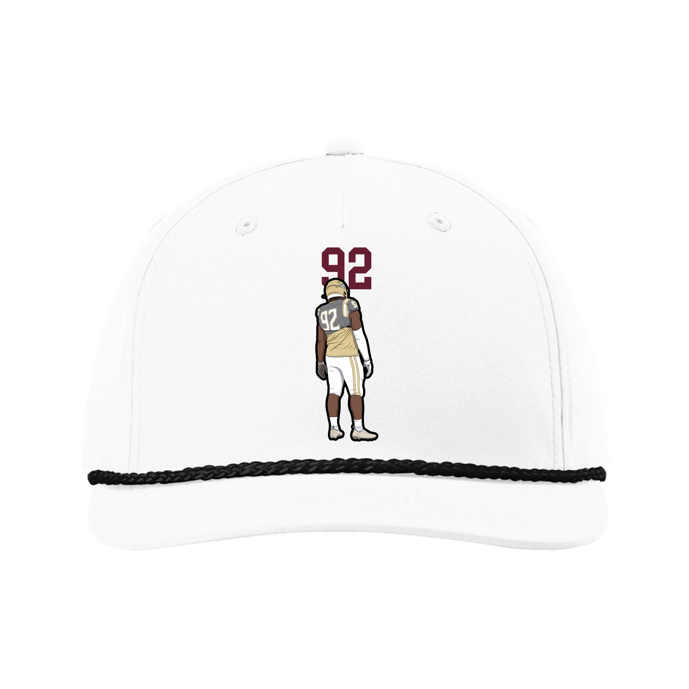 Five-Panel Classic Rope Cap — Number Top in White