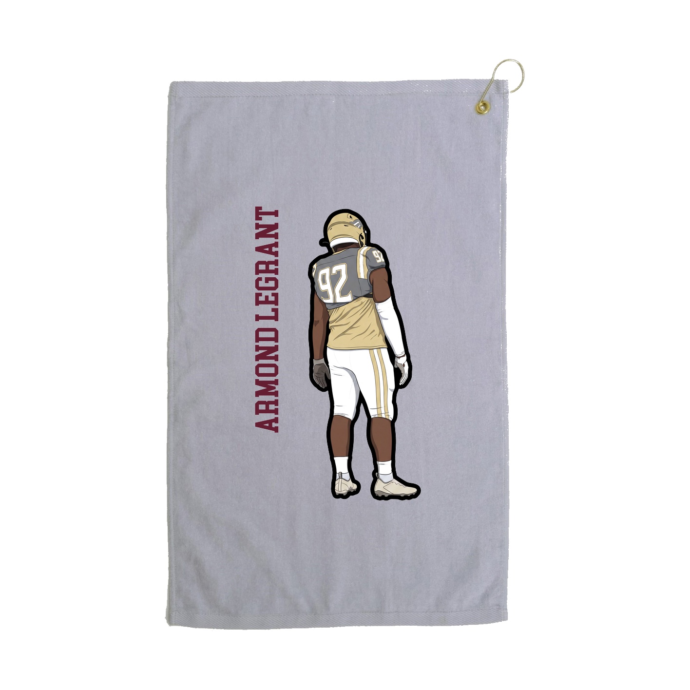 Golf Towel — Name Vertical in Grey